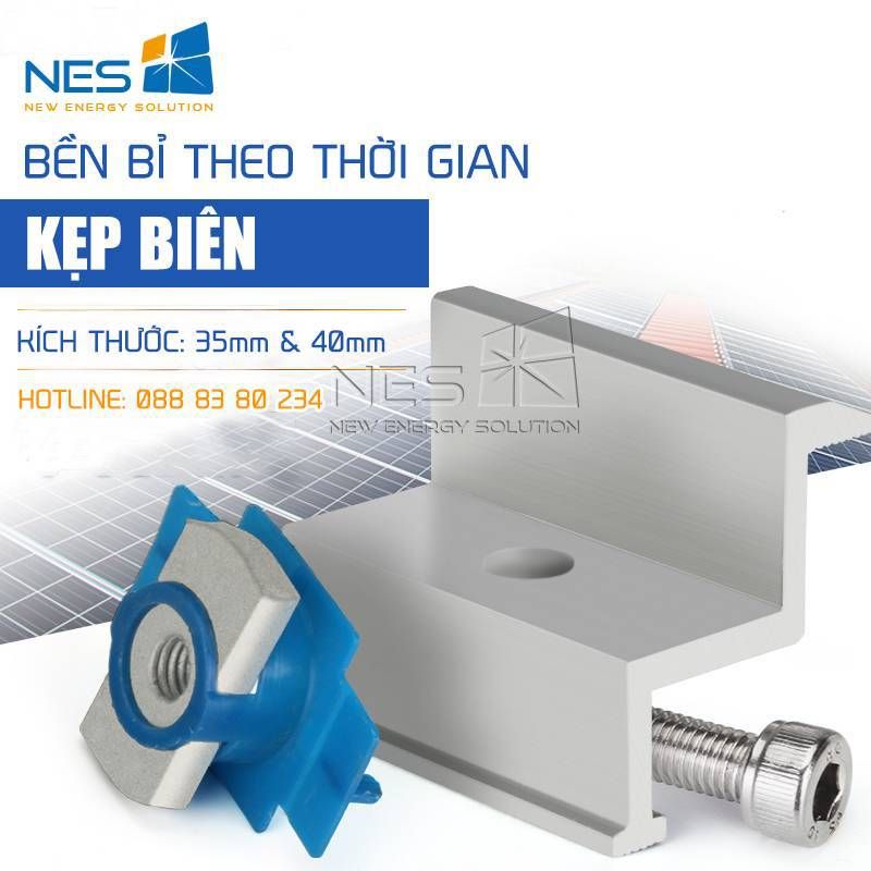 Kẹp biên (End clamp) -Phụ kiện lắp đặt pin mặt trời