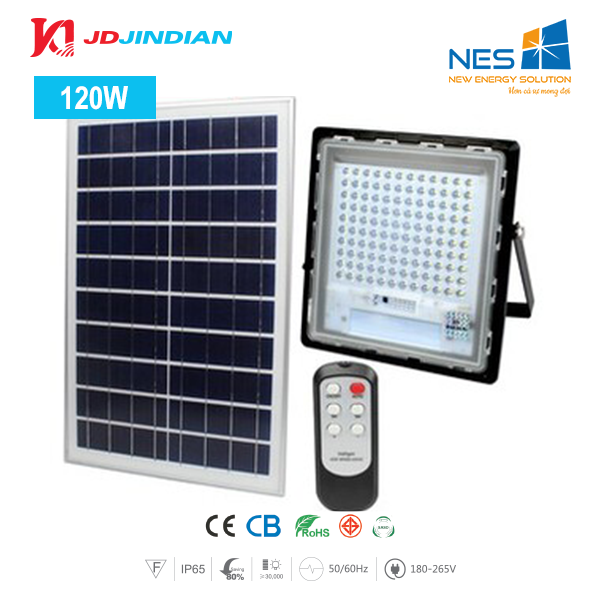 Đèn pha năng lượng mặt trời Jindian công suất 120W JD-7120