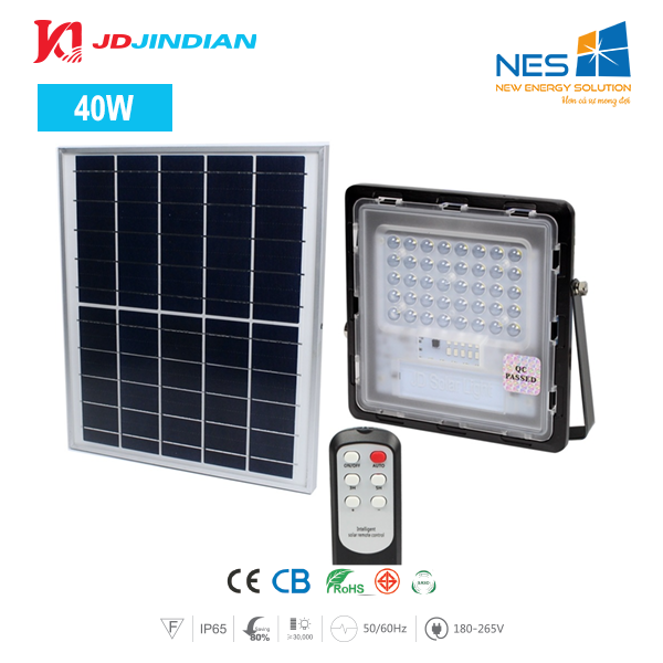 Đèn pha năng lượng mặt trời Jindian công suất 40W JD-740
