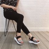 SANDAL ĐỘN ĐẾ TRẮNG QUAI ĐEN D0020E