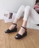 SANDAL ĐẾ XUỒNG QUAI DA BẢN LỚN D0026E