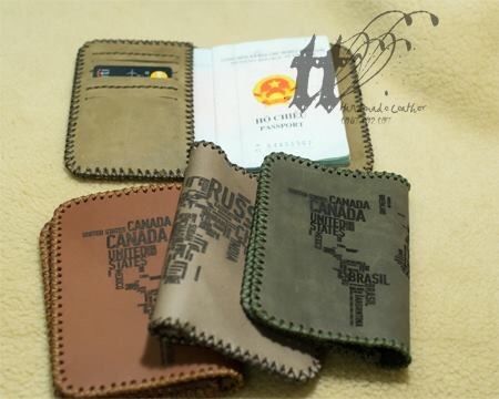 Passport Cover Khắc Bản Đồ Thế Giới