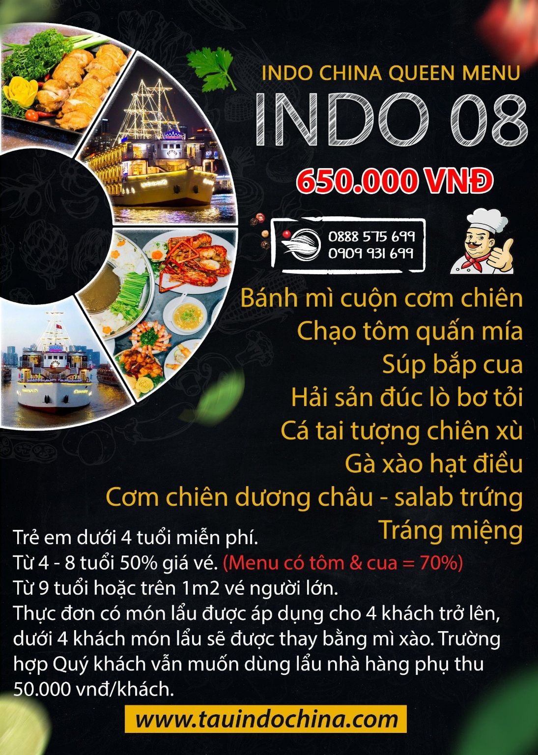 SET MENU INDO 08 - Tàu Nữ Hoàng Đông Dương - INDOCHINA QUEEN
