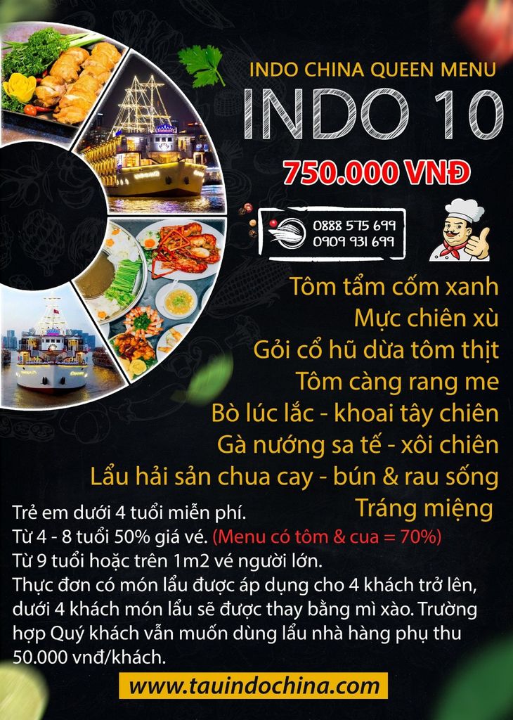 SET MENU INDO 10 - Tàu Nữ Hoàng Đông Dương - INDOCHINA QUEEN