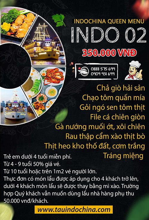 SET MENU INDO 02 - Tàu Nữ Hoàng Đông Dương - INDOCHINA QUEEN