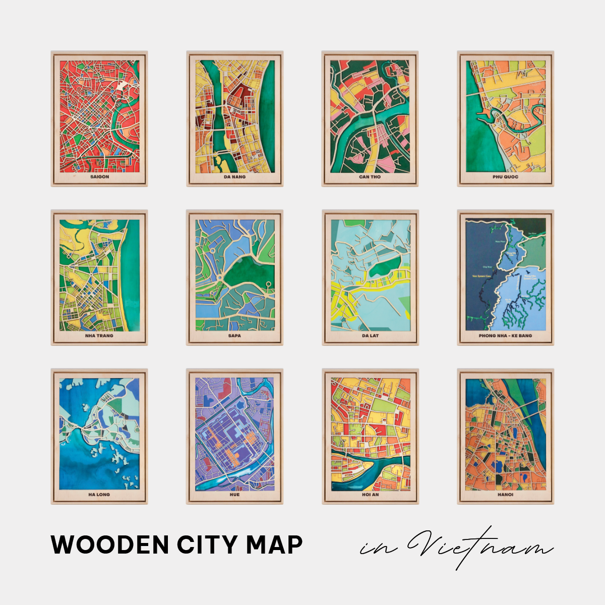 Wooden City Map Việt Nam - Đà Lạt