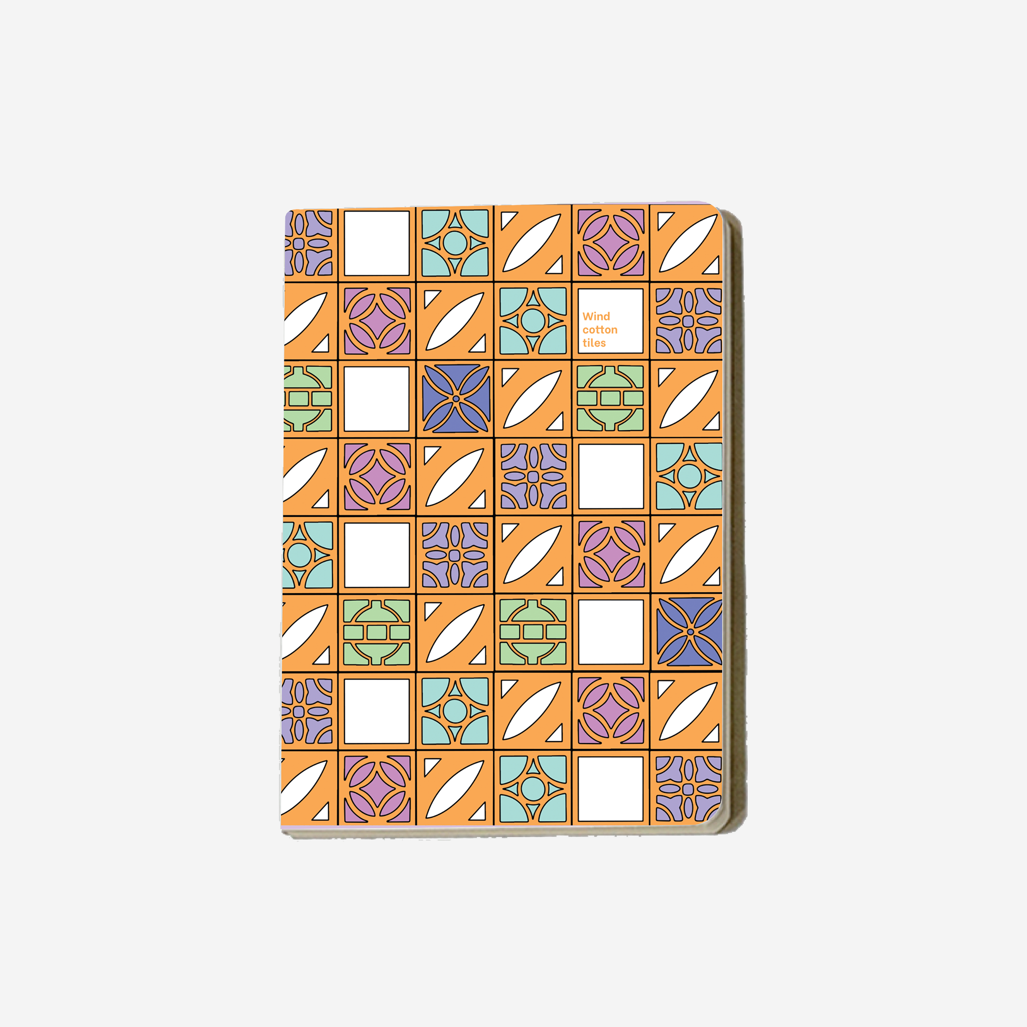 Printed Leather Notebook - Gạch Gió