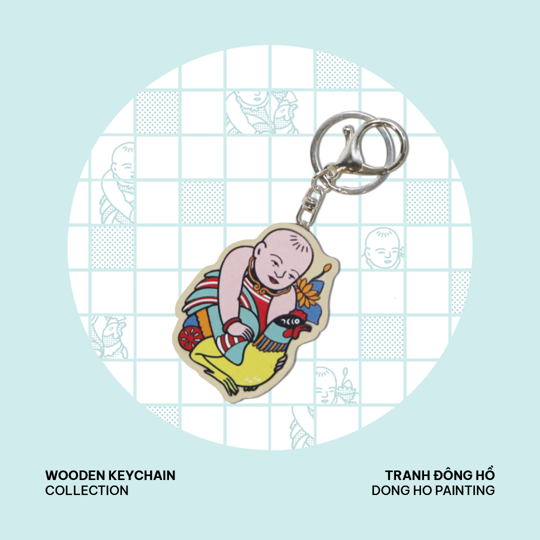 Wooden Keychain - Tranh Đông Hồ