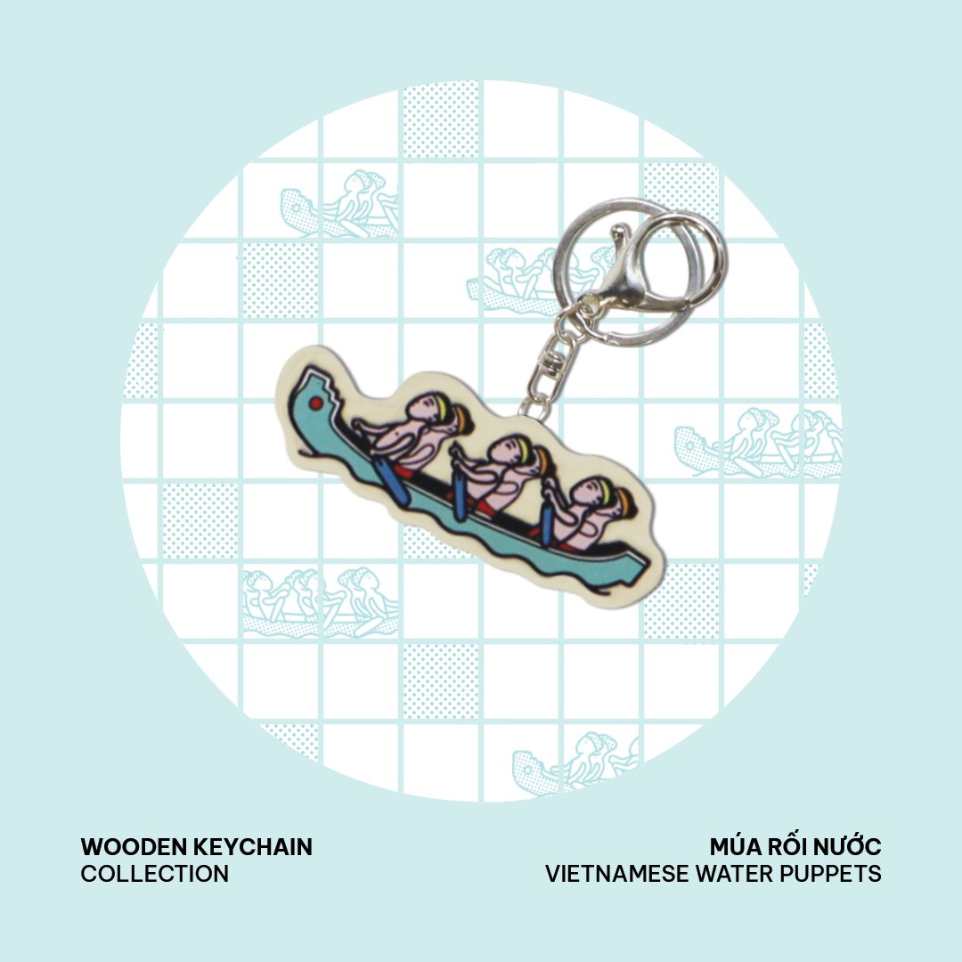 Wooden Keychain - Múa Rối Nước