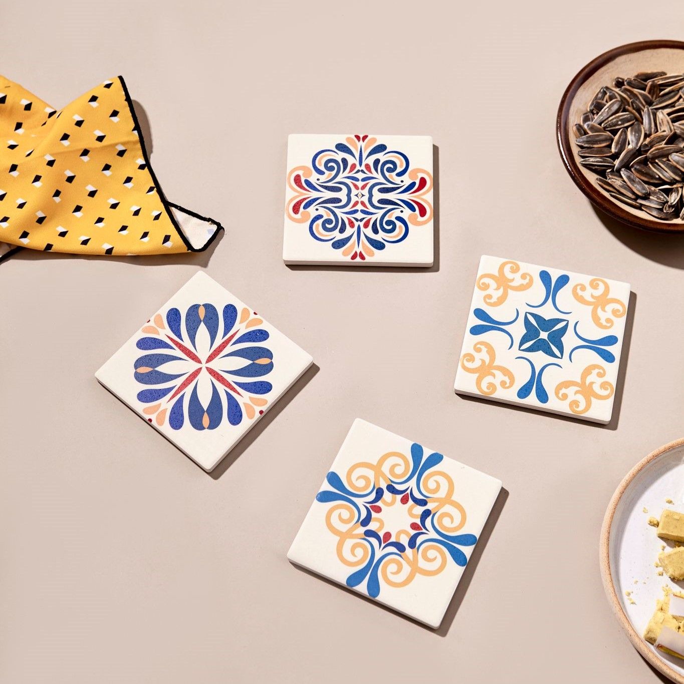 Ceramic Coaster - Vintage Patterns