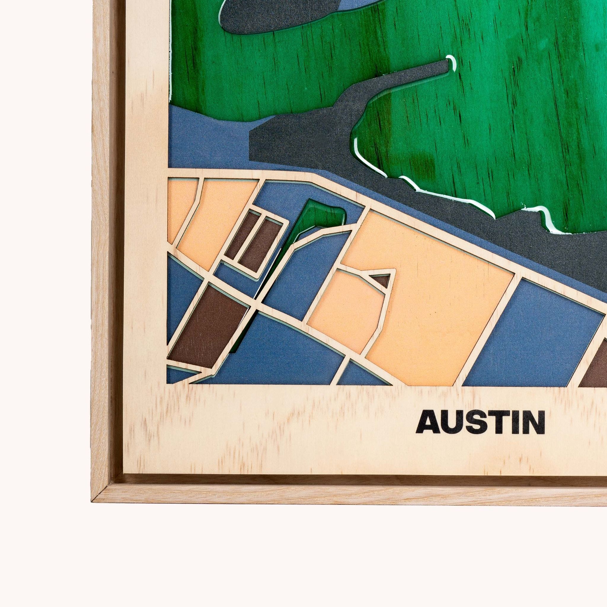 Wooden City Map - North Coast America