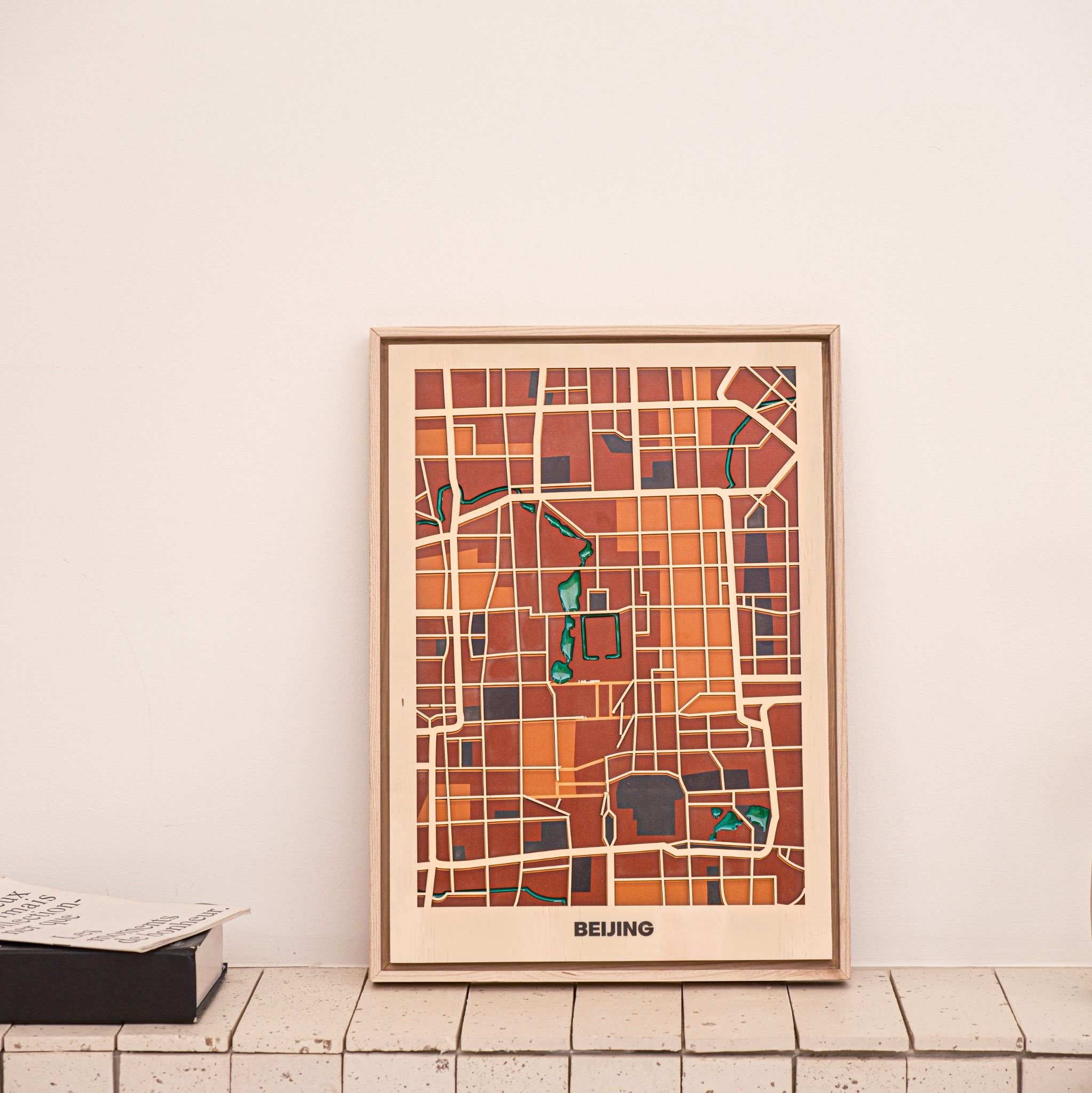Wooden City Map - Asia