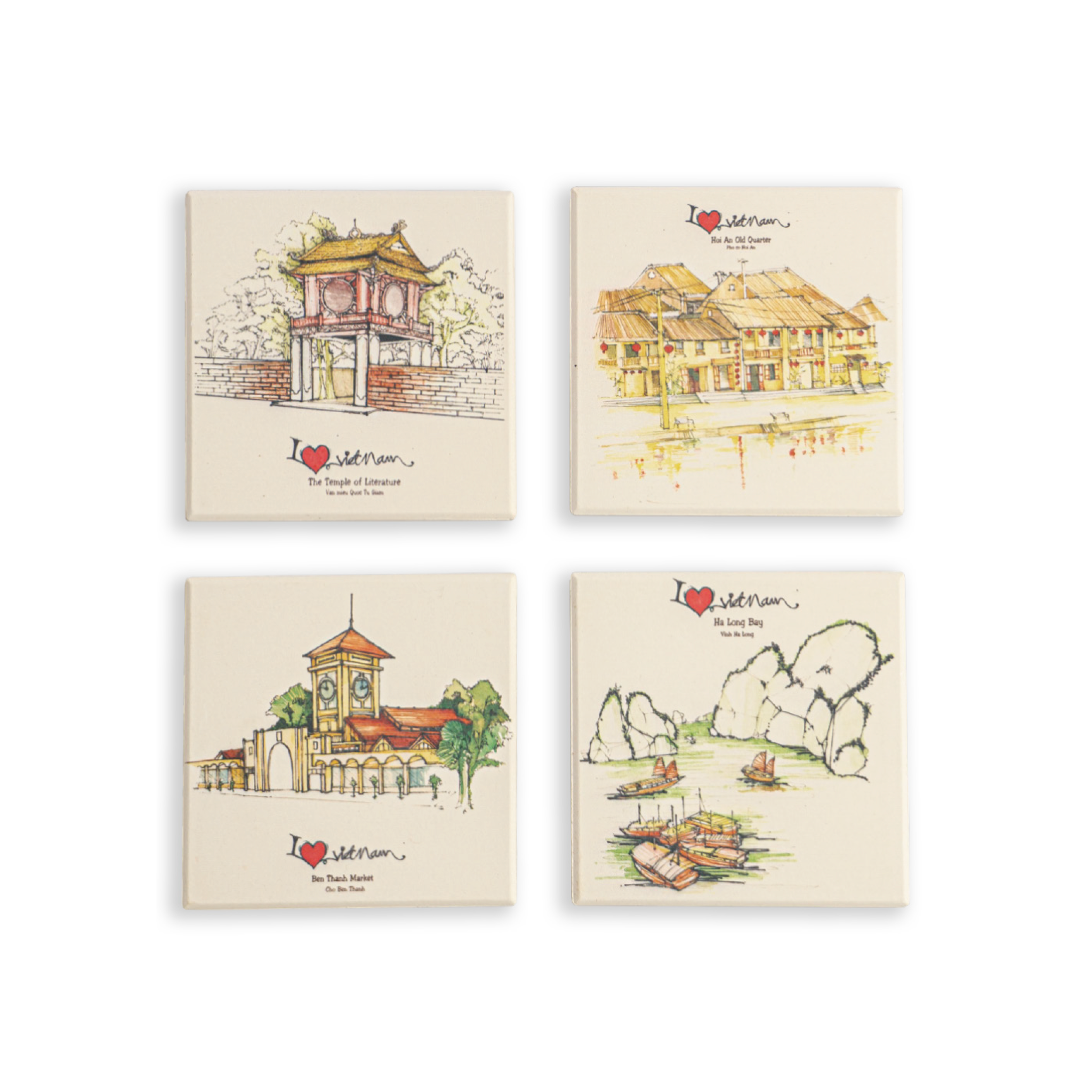 Ceramic Coaster - I love Vietnam