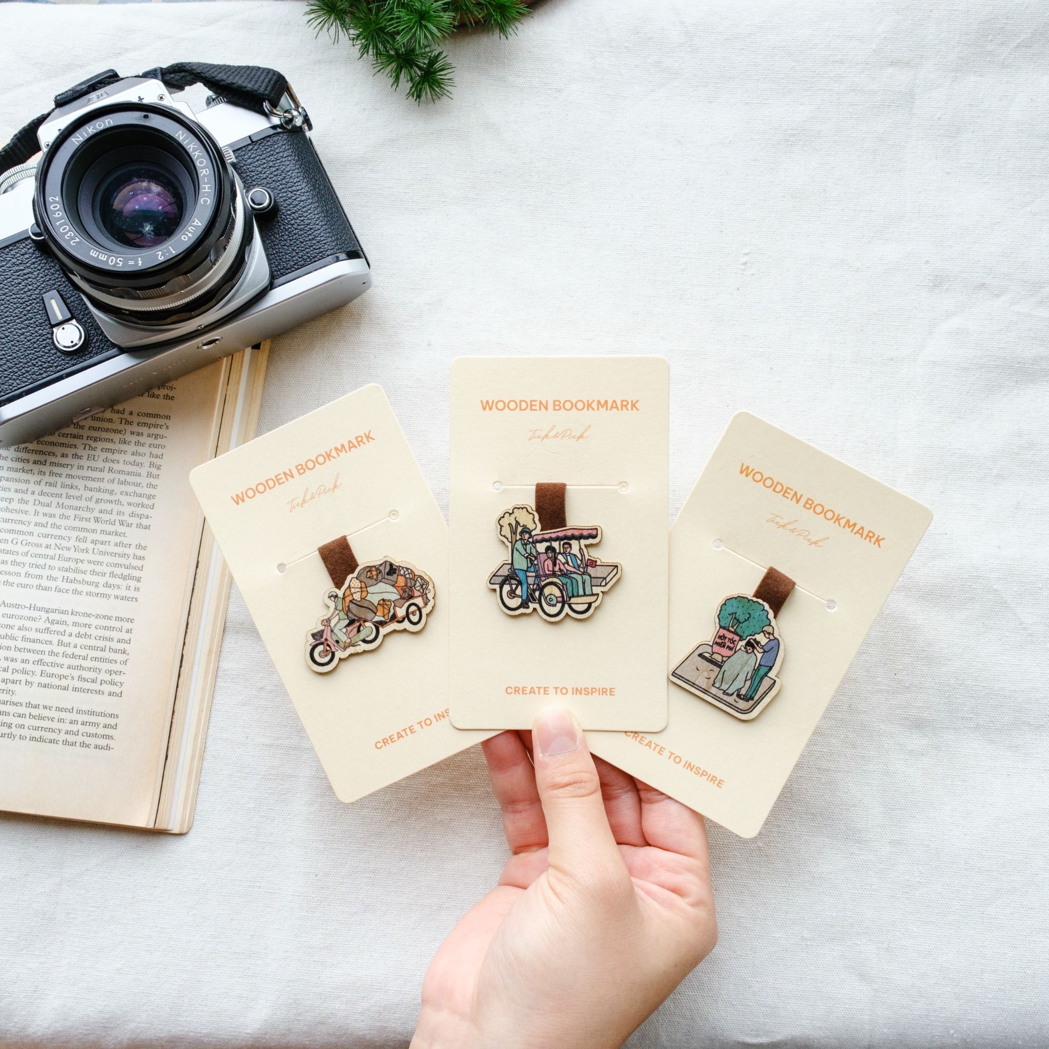 Wooden Bookmark - Hớt tóc, Vận Chuyển, Xíc Lô