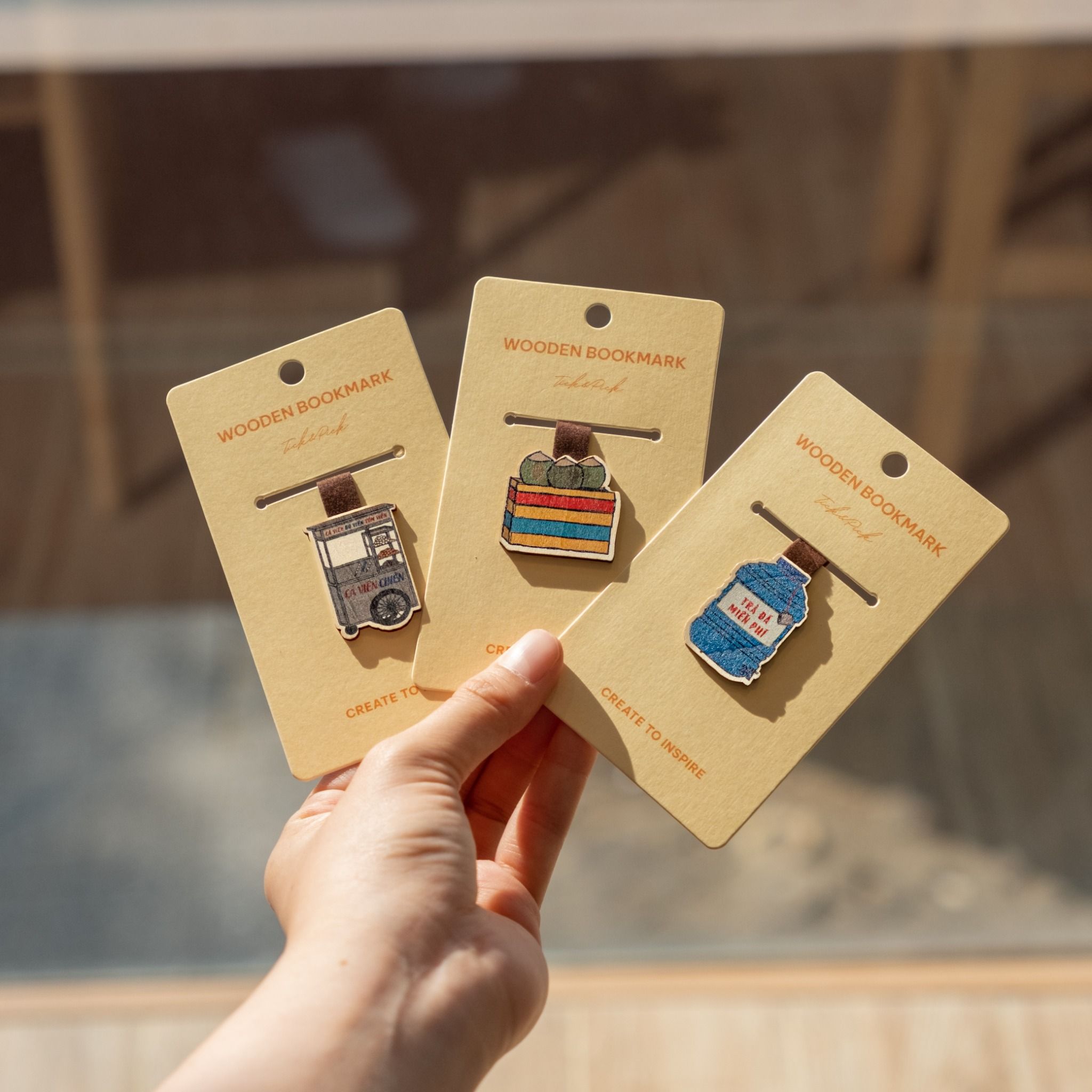 Wooden Bookmark - Gỏi cuốn, Bánh mì, Phở