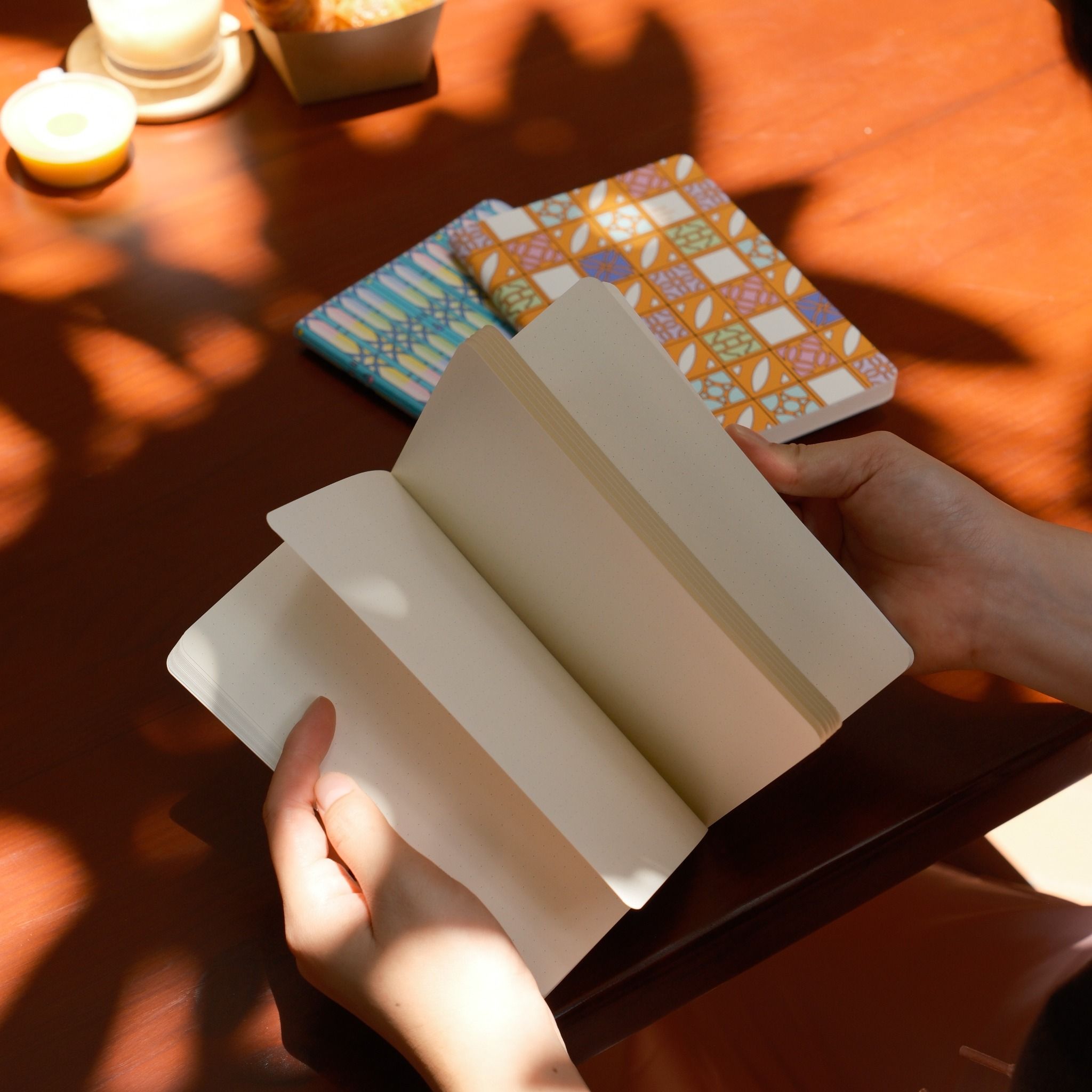 Printed Leather Notebook - Gạch Gió