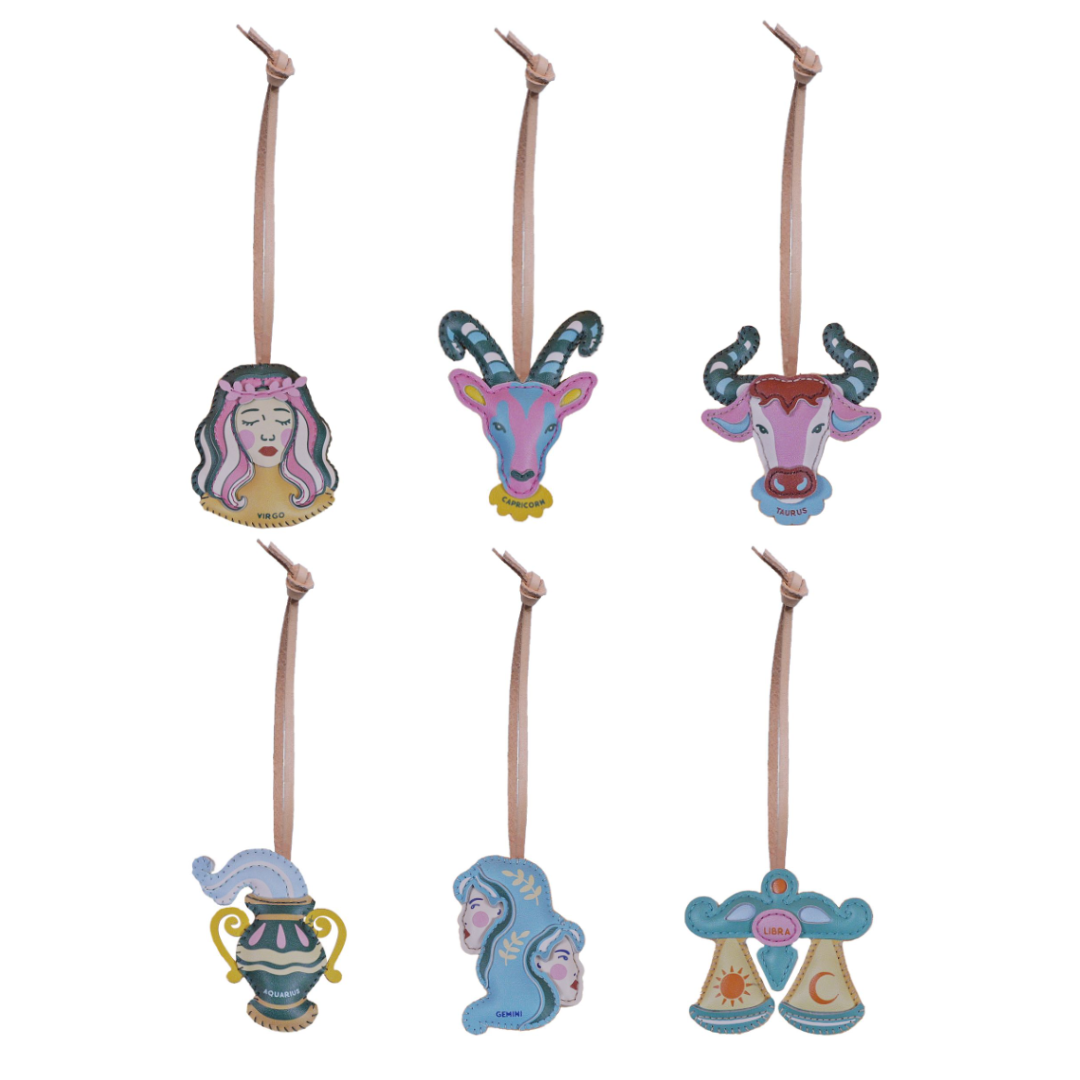 Leather Charm - Zodiac Signs 1