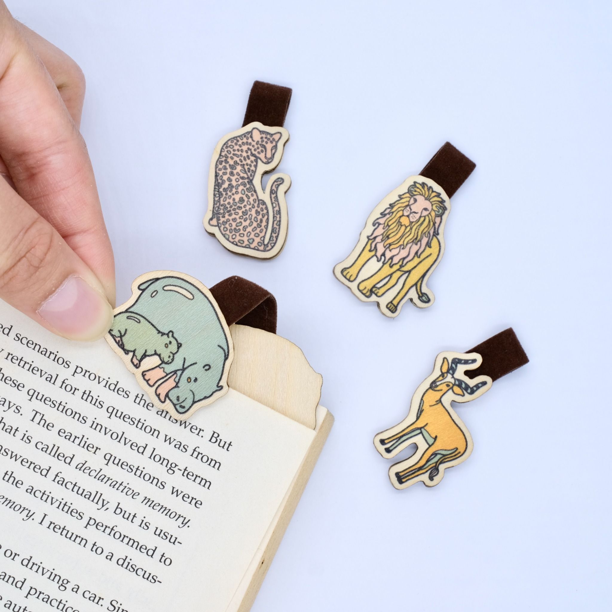Kẹp Sách Gỗ (Set 4) - Động Vật