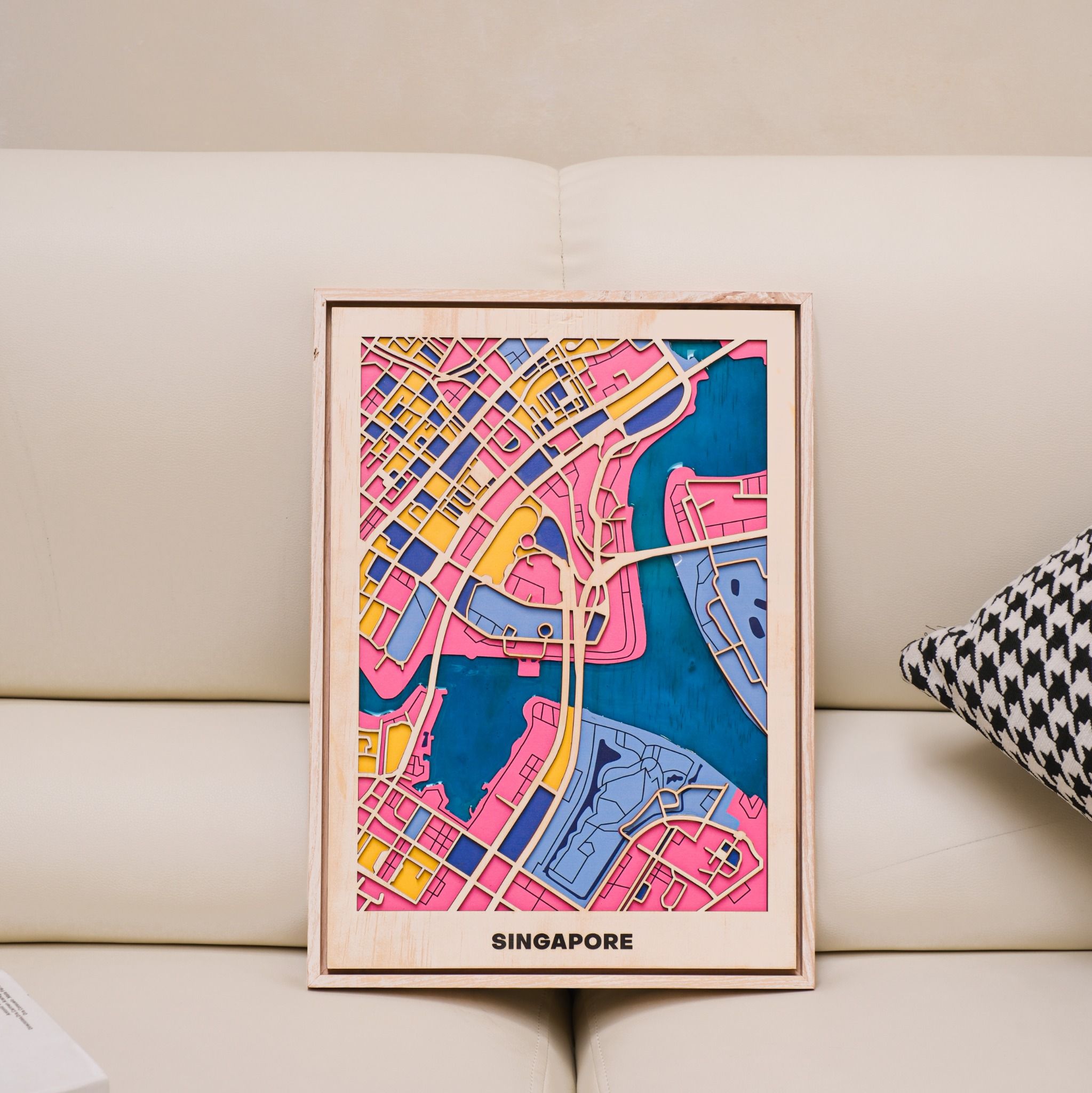 Wooden City Map - Asia