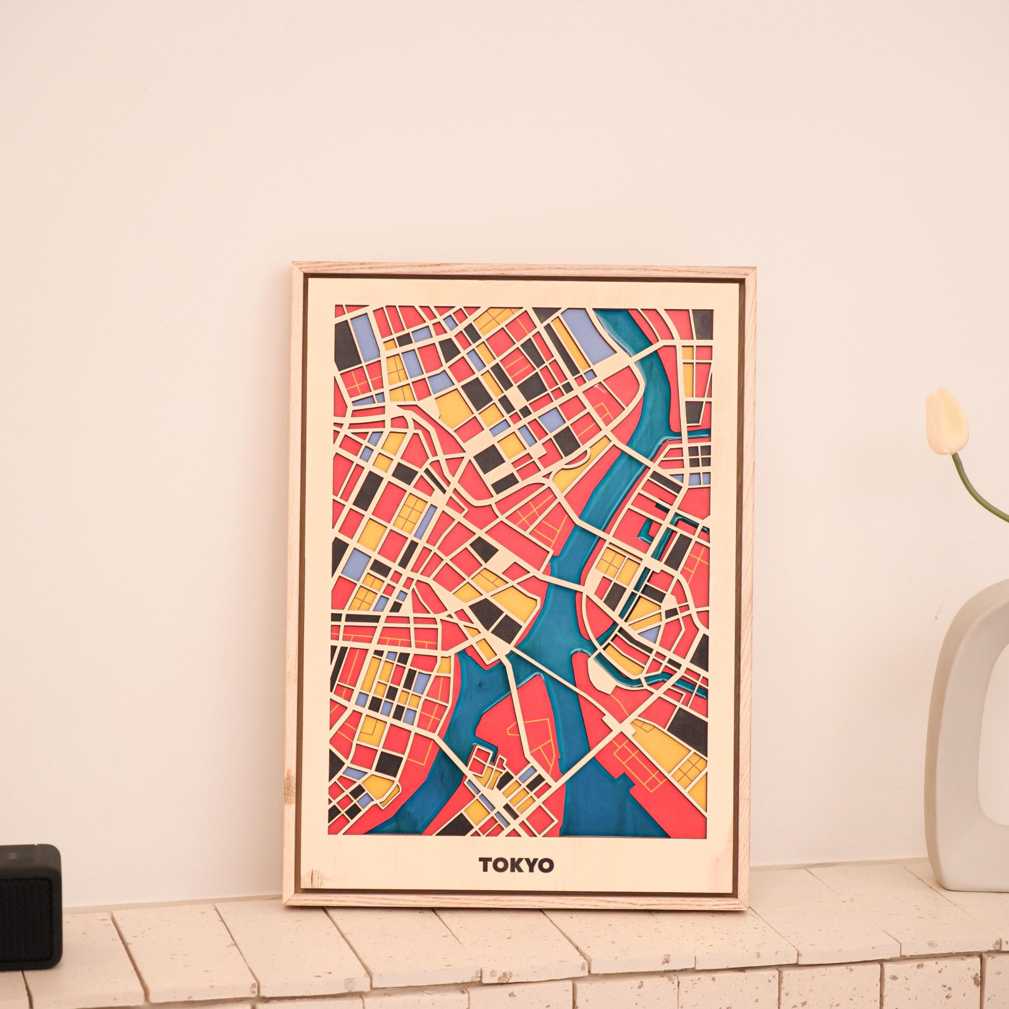 Wooden City Map - Asia