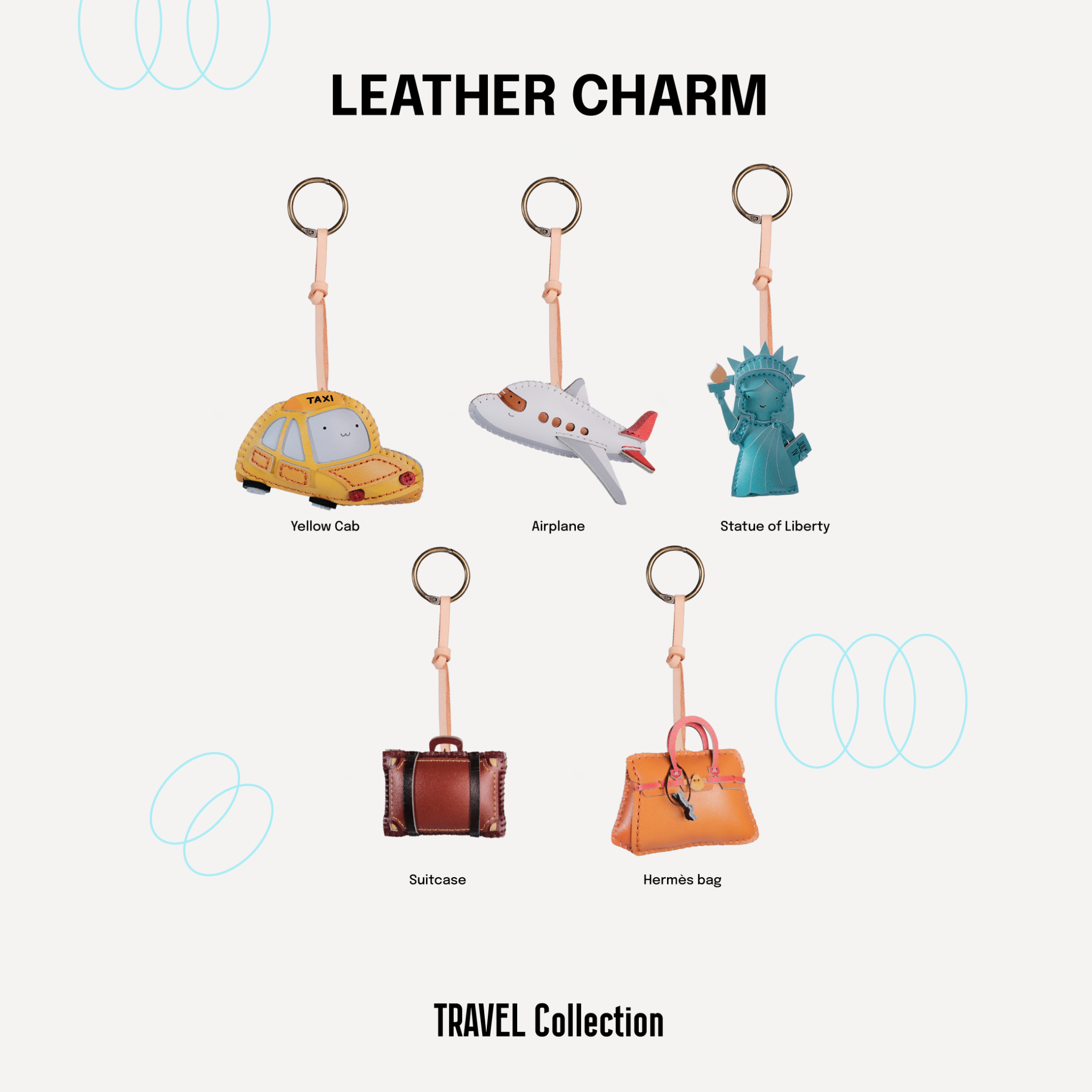 Móc Khóa Da Chủ Đề Du Lịch