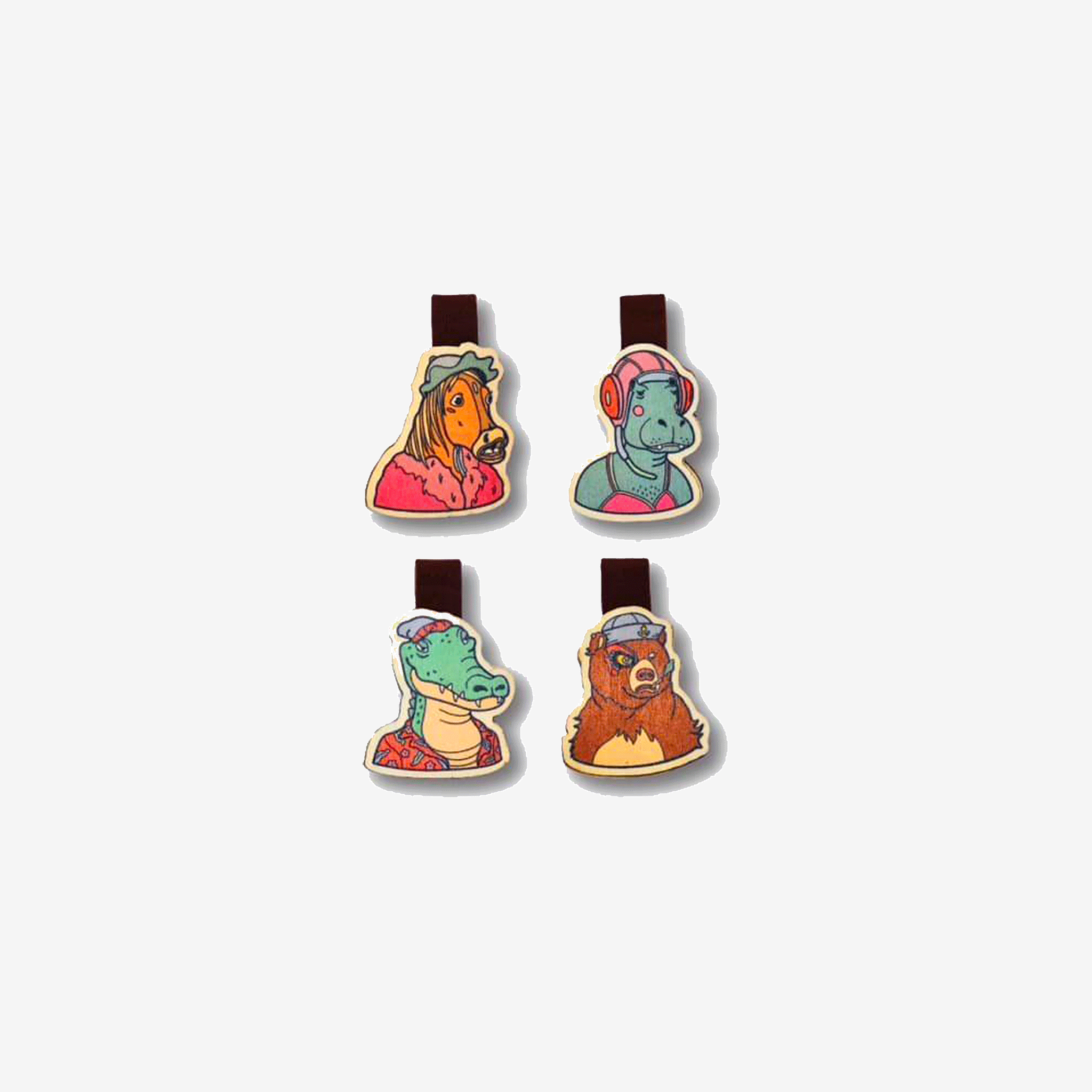 Kẹp Sách Gỗ (Set 4) - Động Vật
