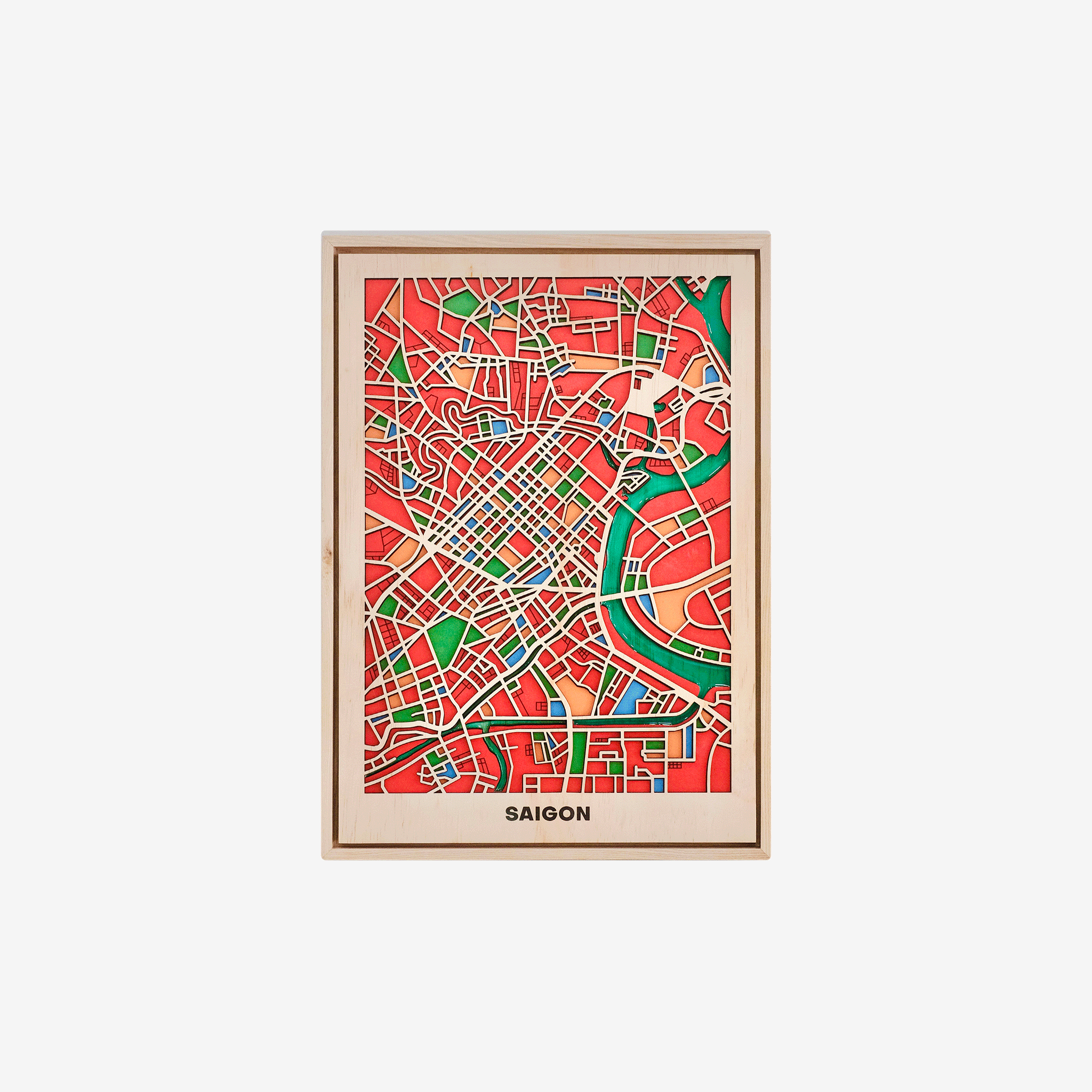 Wooden City Map Việt Nam - Sài Gòn