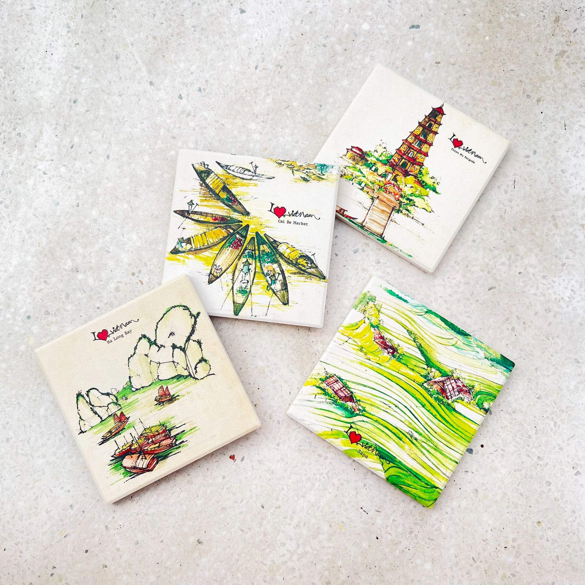 Ceramic Coaster - I love Vietnam