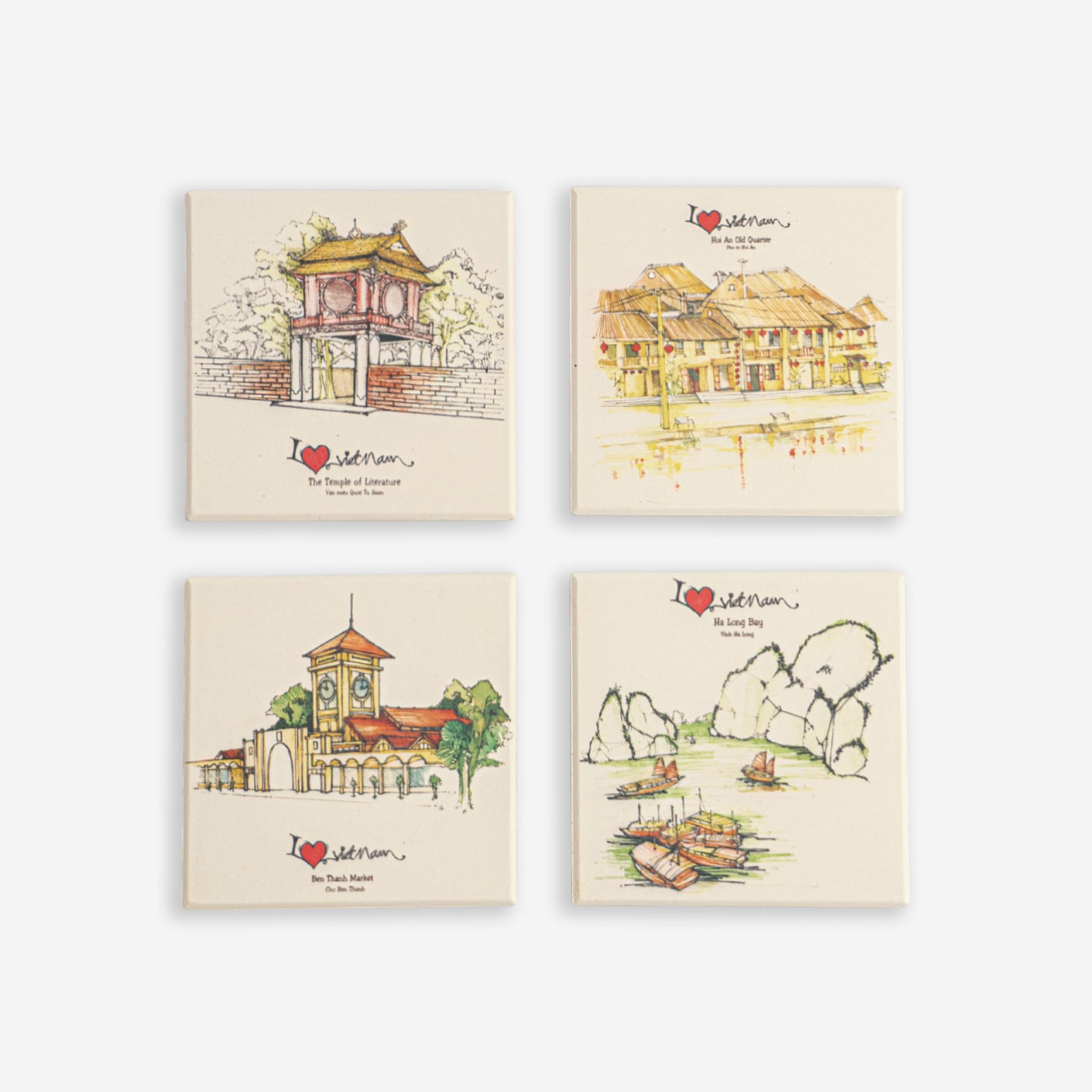Ceramic Coaster - I love Vietnam