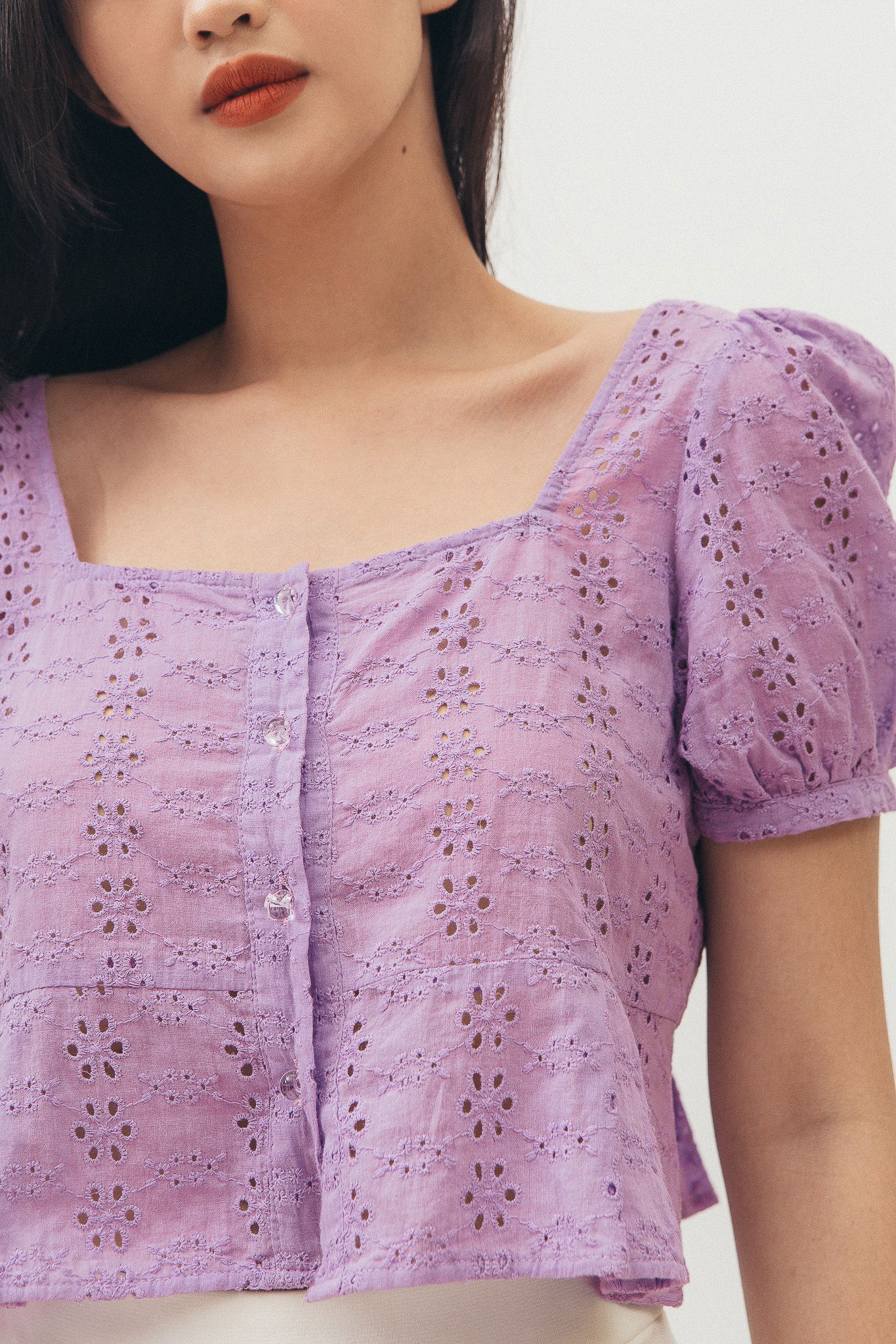 Purple Embroidered Blouse