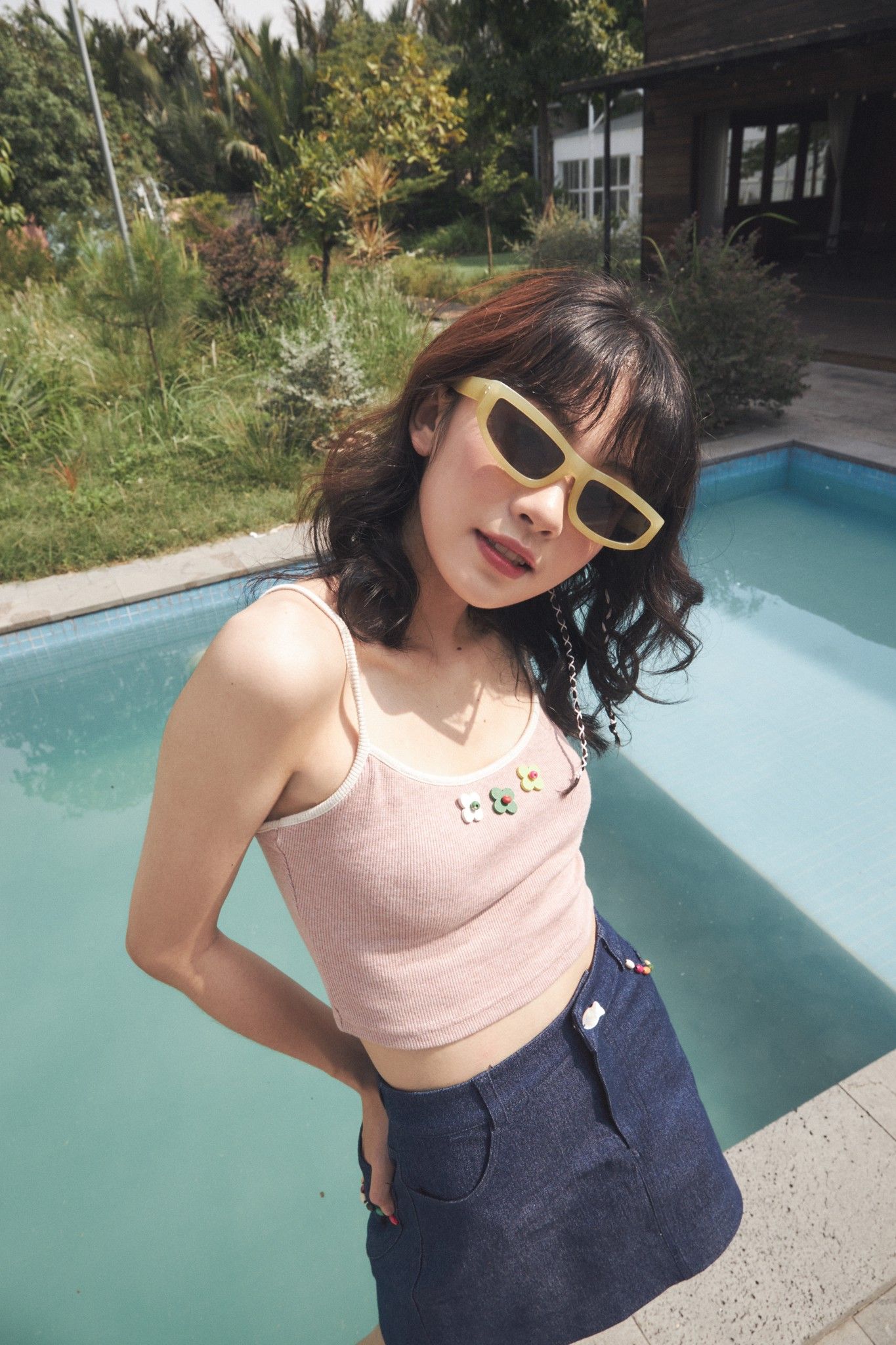 Pink Ribbed Camisole With Lining
