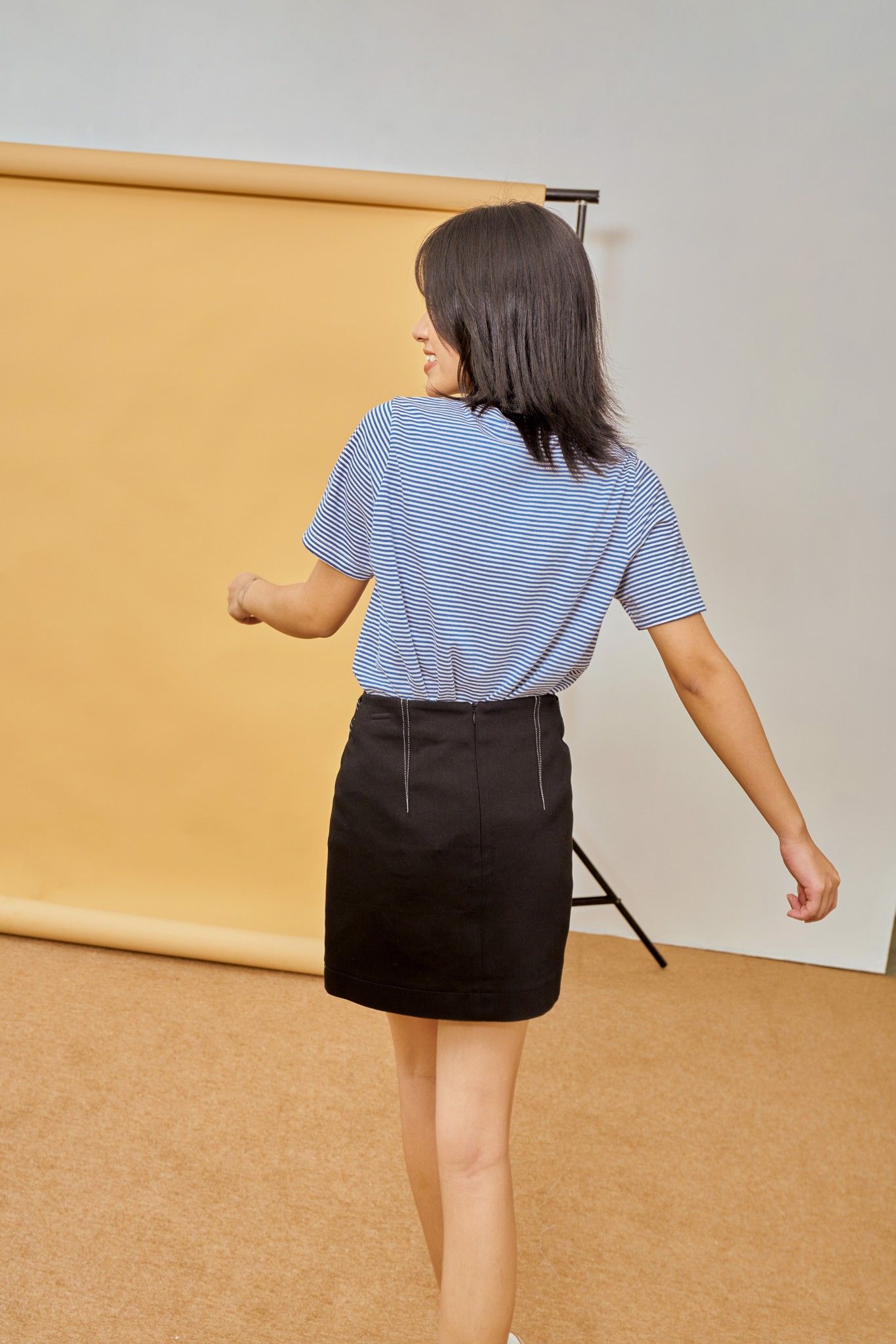 Black Skirt with Stitching