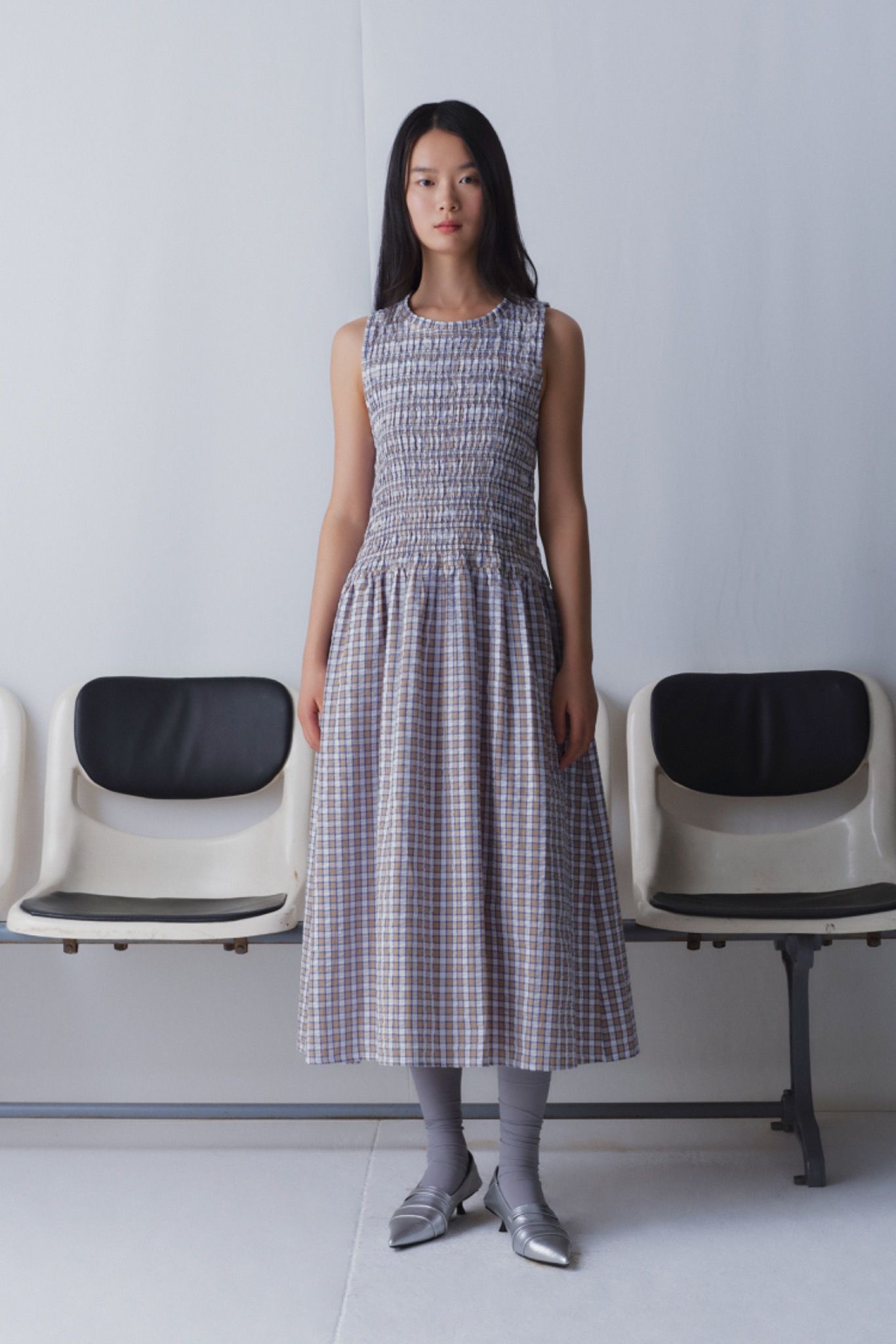 Smocking Midi Dress