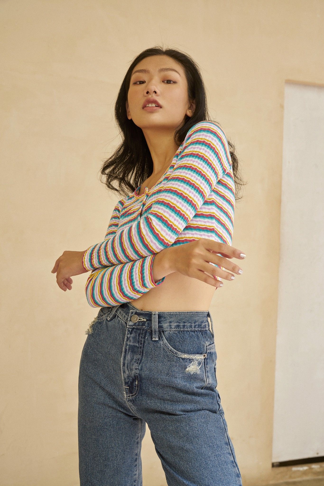 Striped Long Sleeve Top