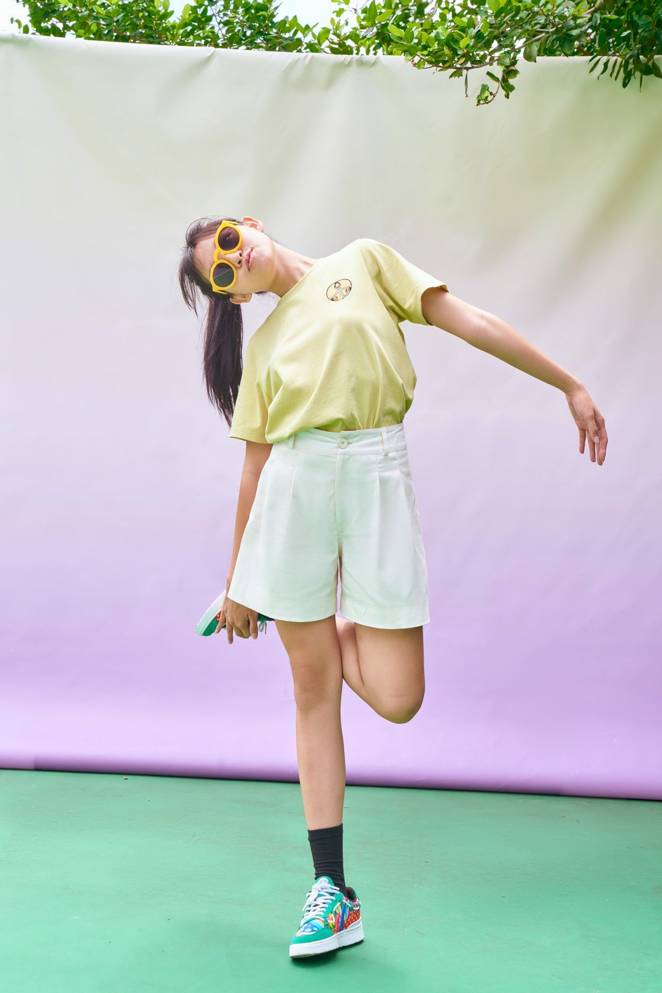 Peace Sign T-shirt- Light Yellow