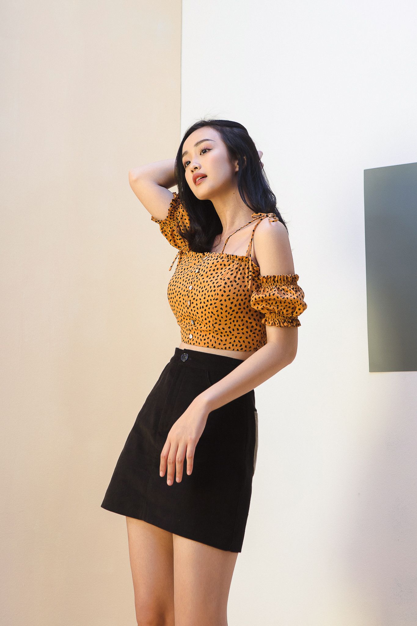 Corduroy Mini Skirt With Back Pockets