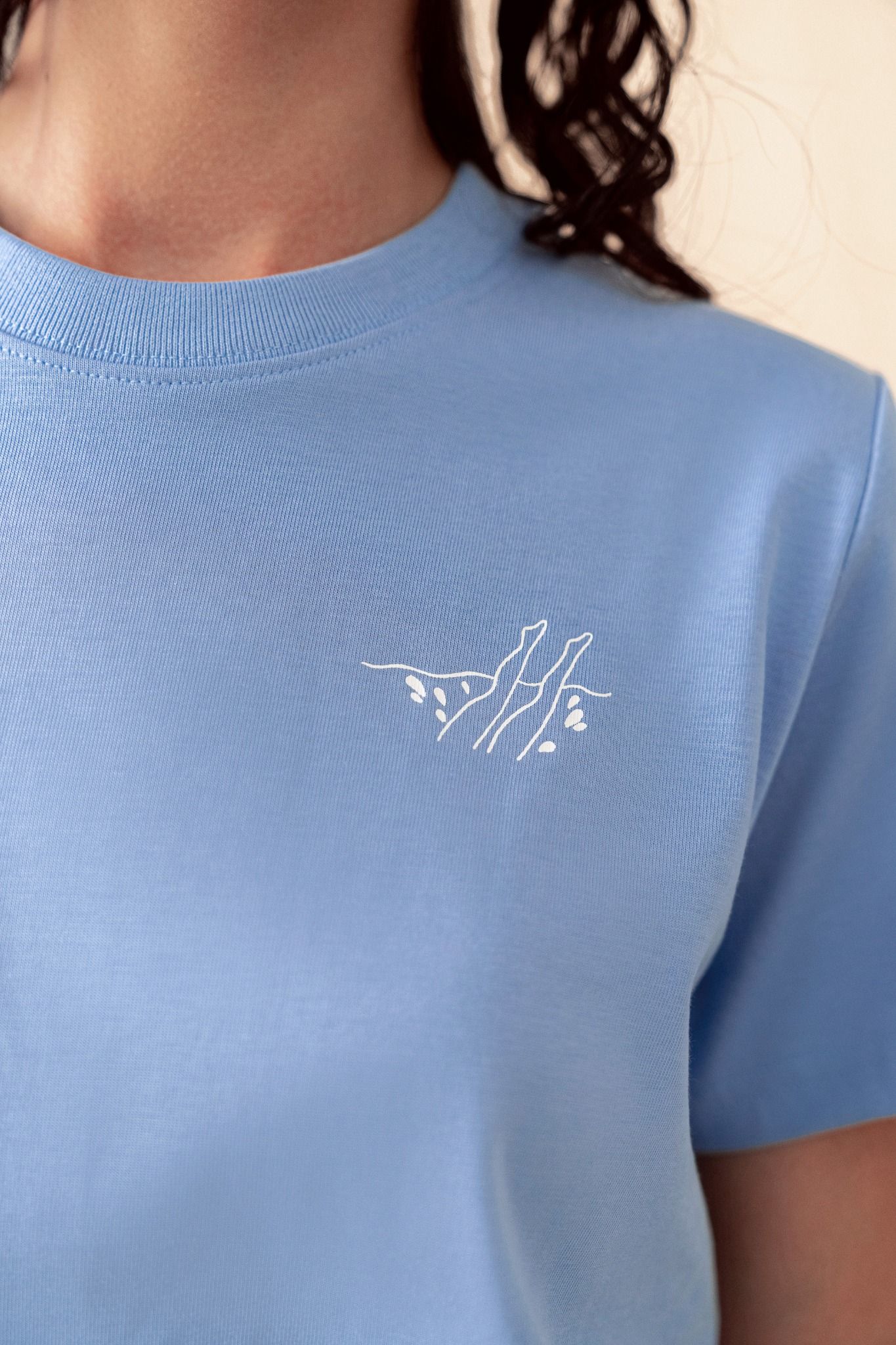 Blue Printed Relaxed Baby Tee