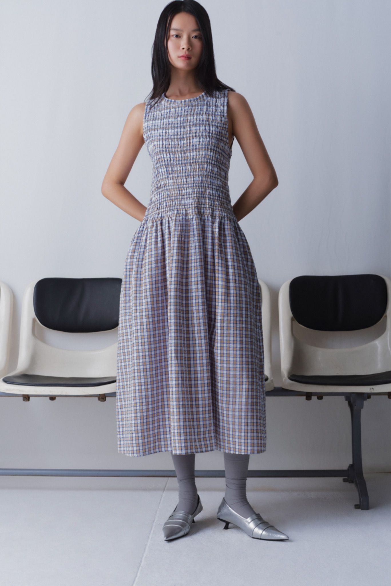 Smocking Midi Dress
