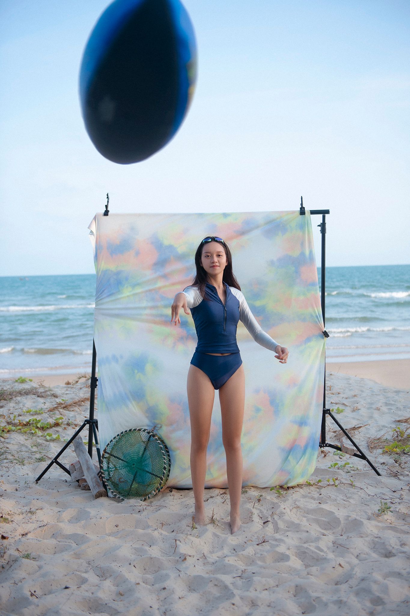 Blue Zipper Bikini