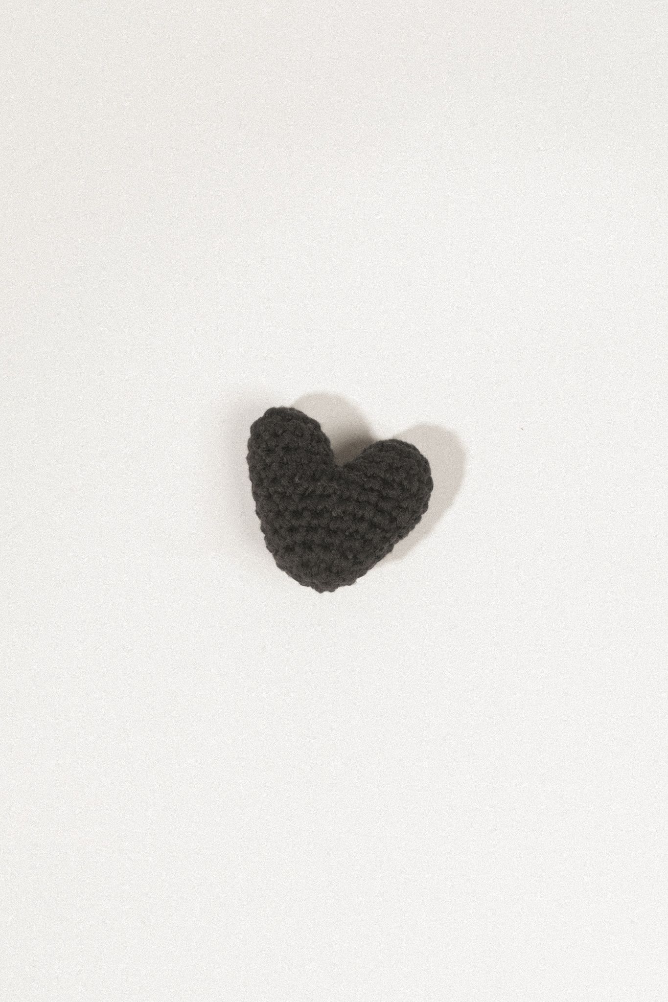  Black Heart Crochet Pin 