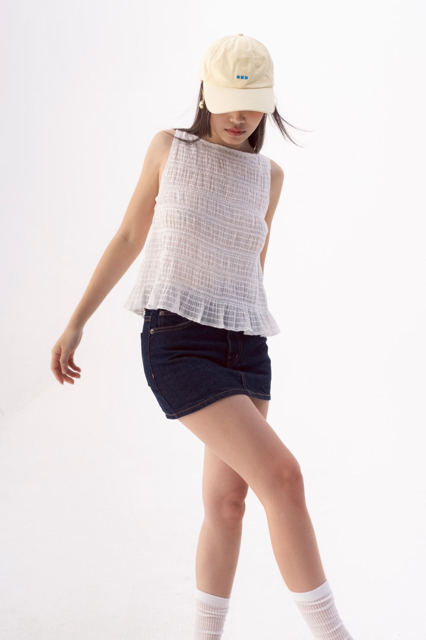  White Smock Sleeveless Top 