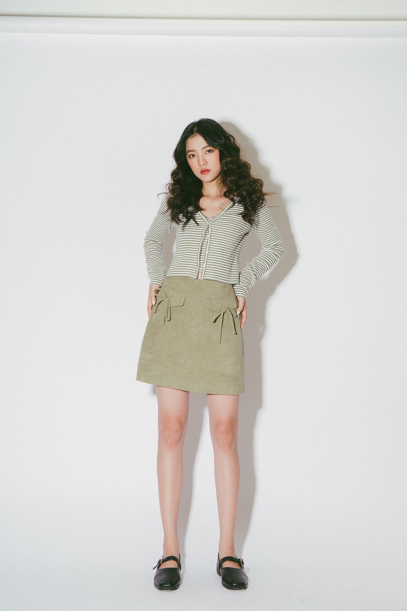 Striped Cardigan- Green