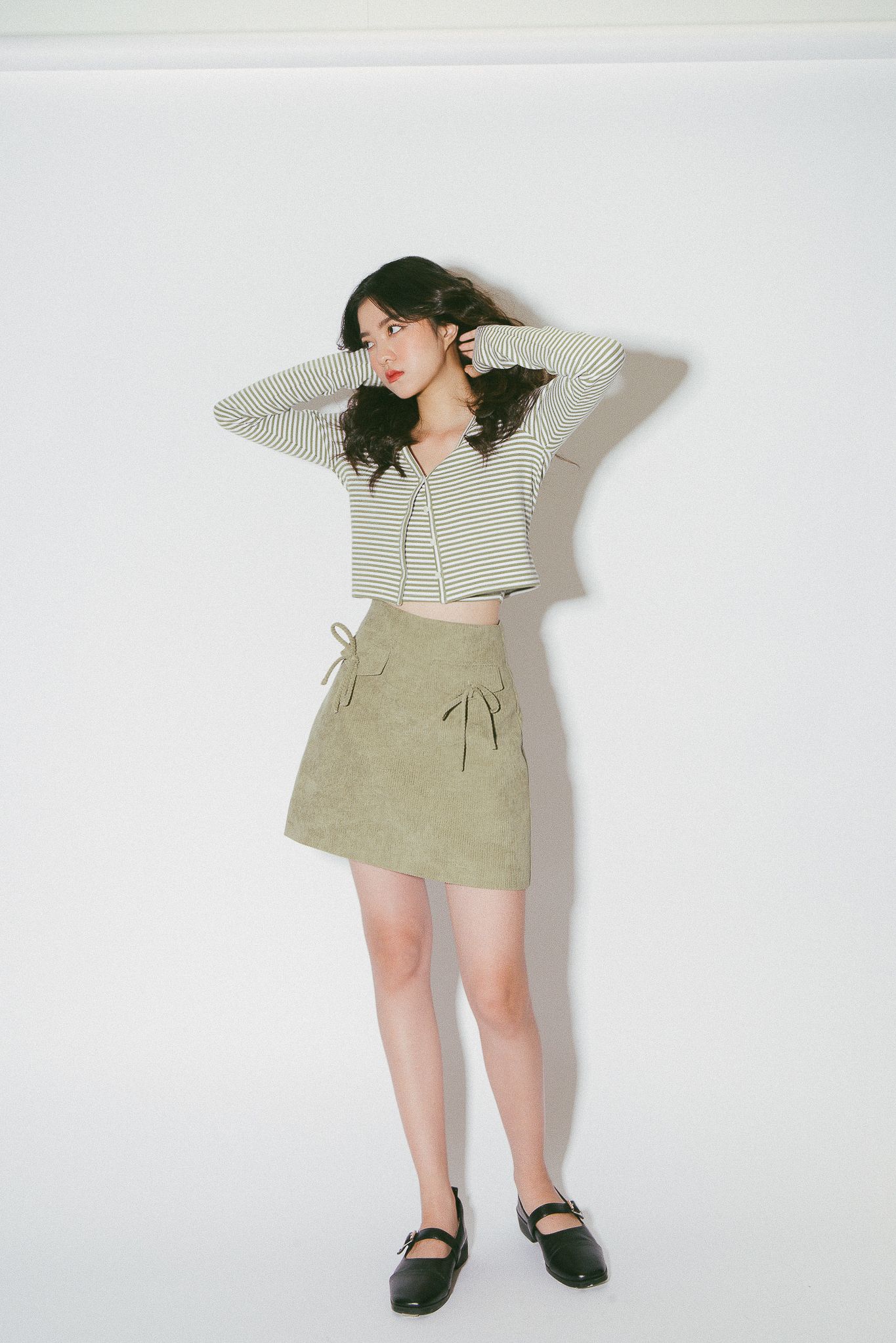 Striped Cardigan- Green