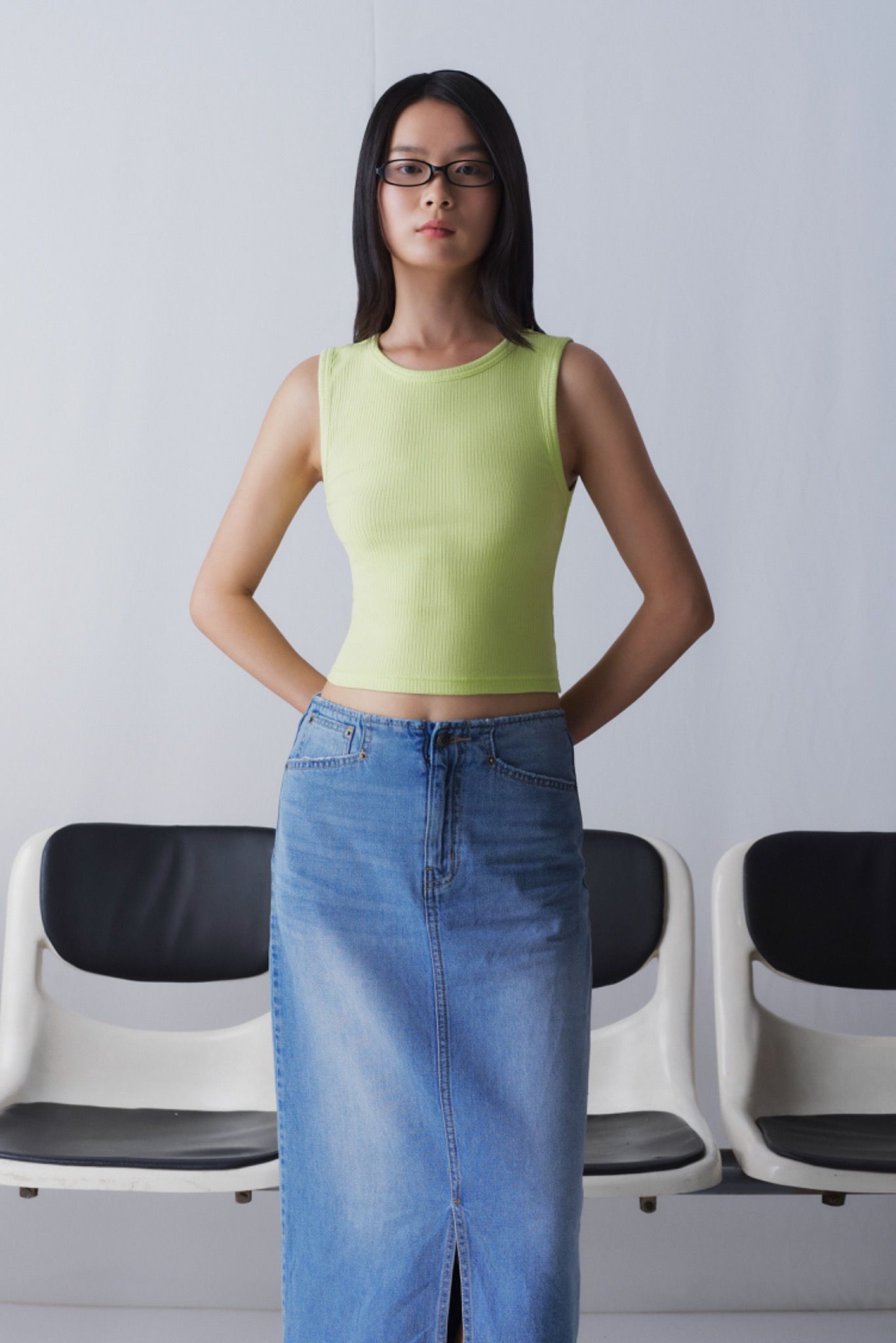 Green Fitted Tank Top