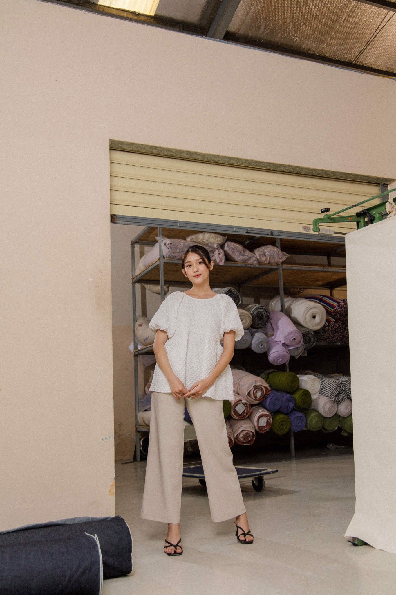 Straight Leg Trousers - Beige