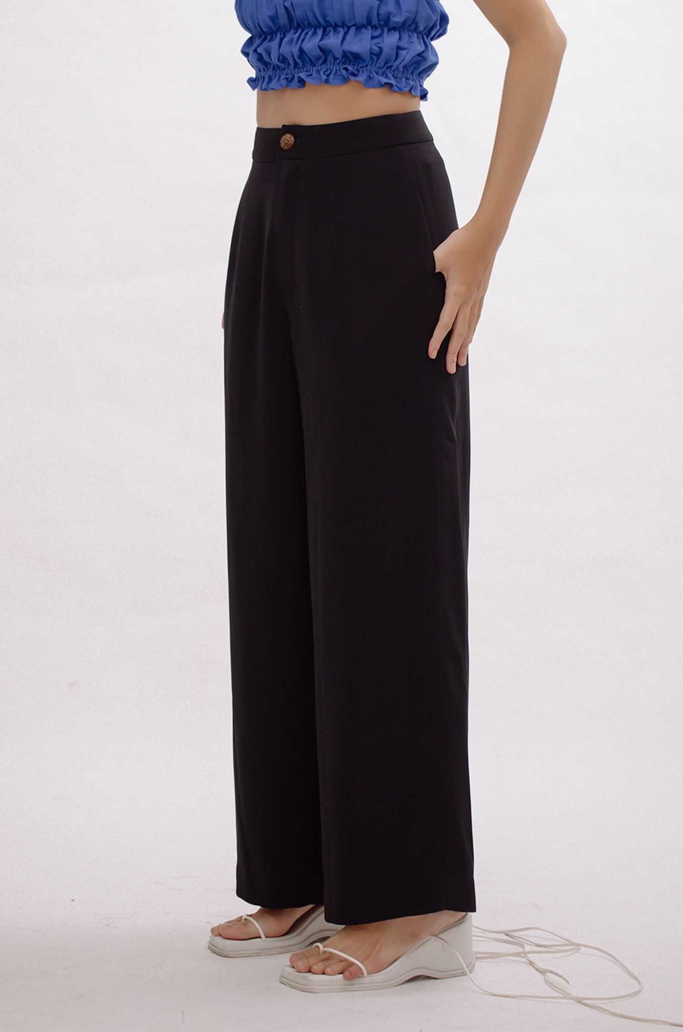 Black Straight Leg Trousers