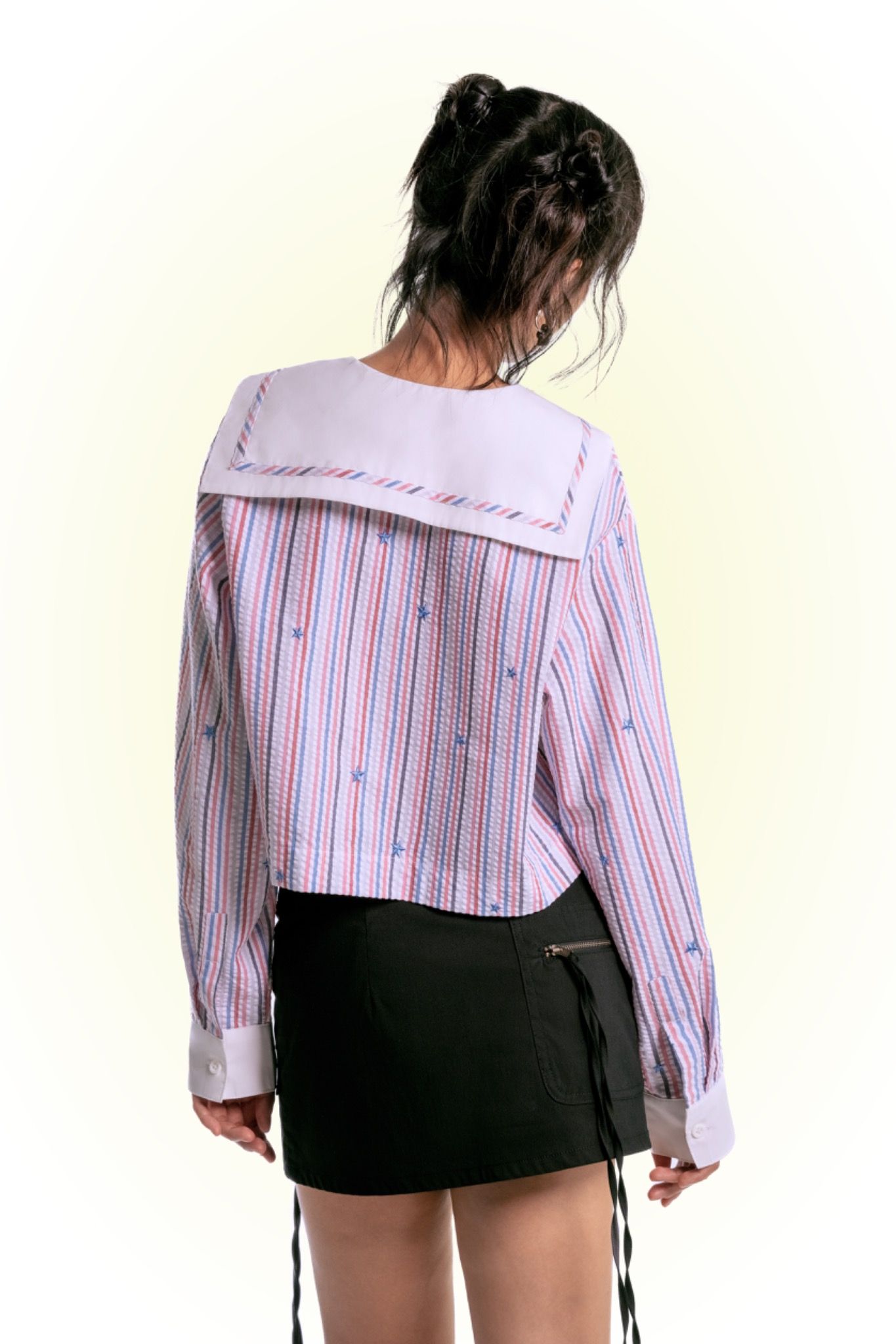Sailor Collar Crop Shirt