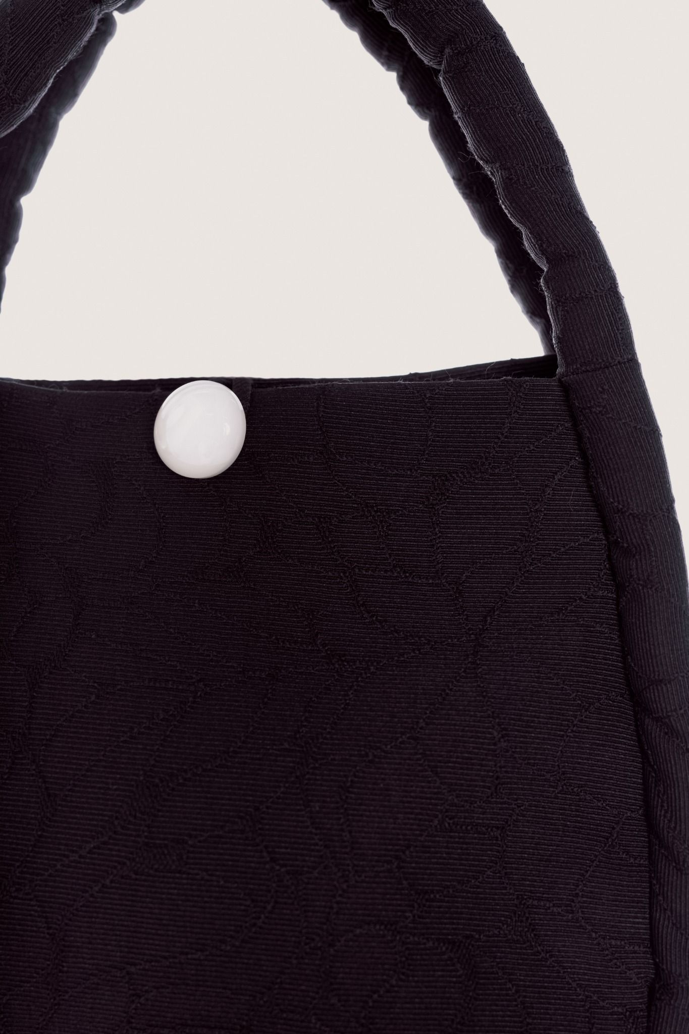  Black Floral Textured Mini Bag 