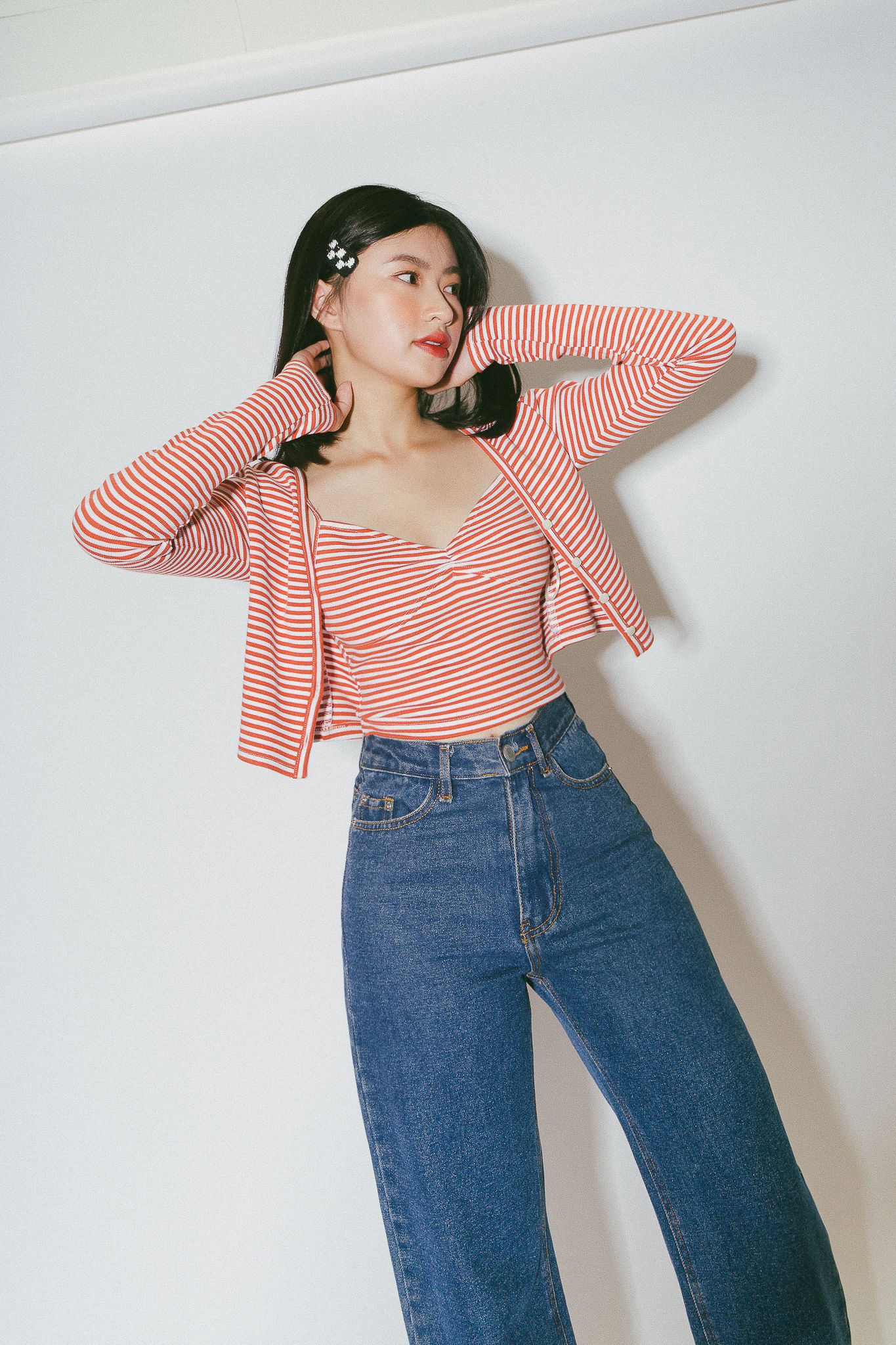 Striped Cardigan - Red