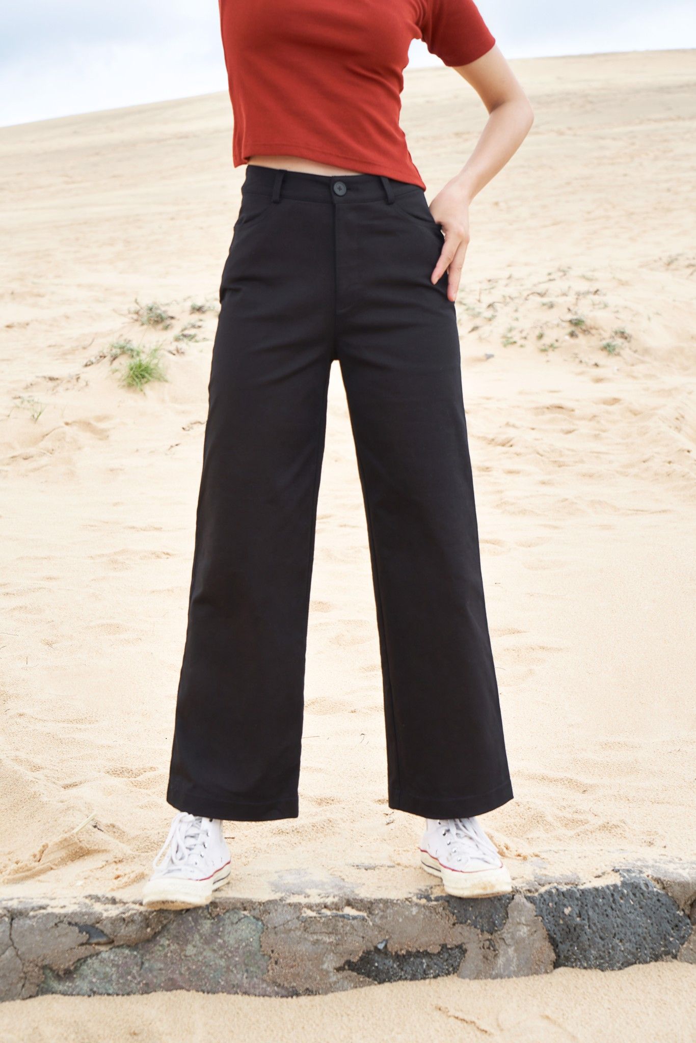 Black Straight Leg Trousers